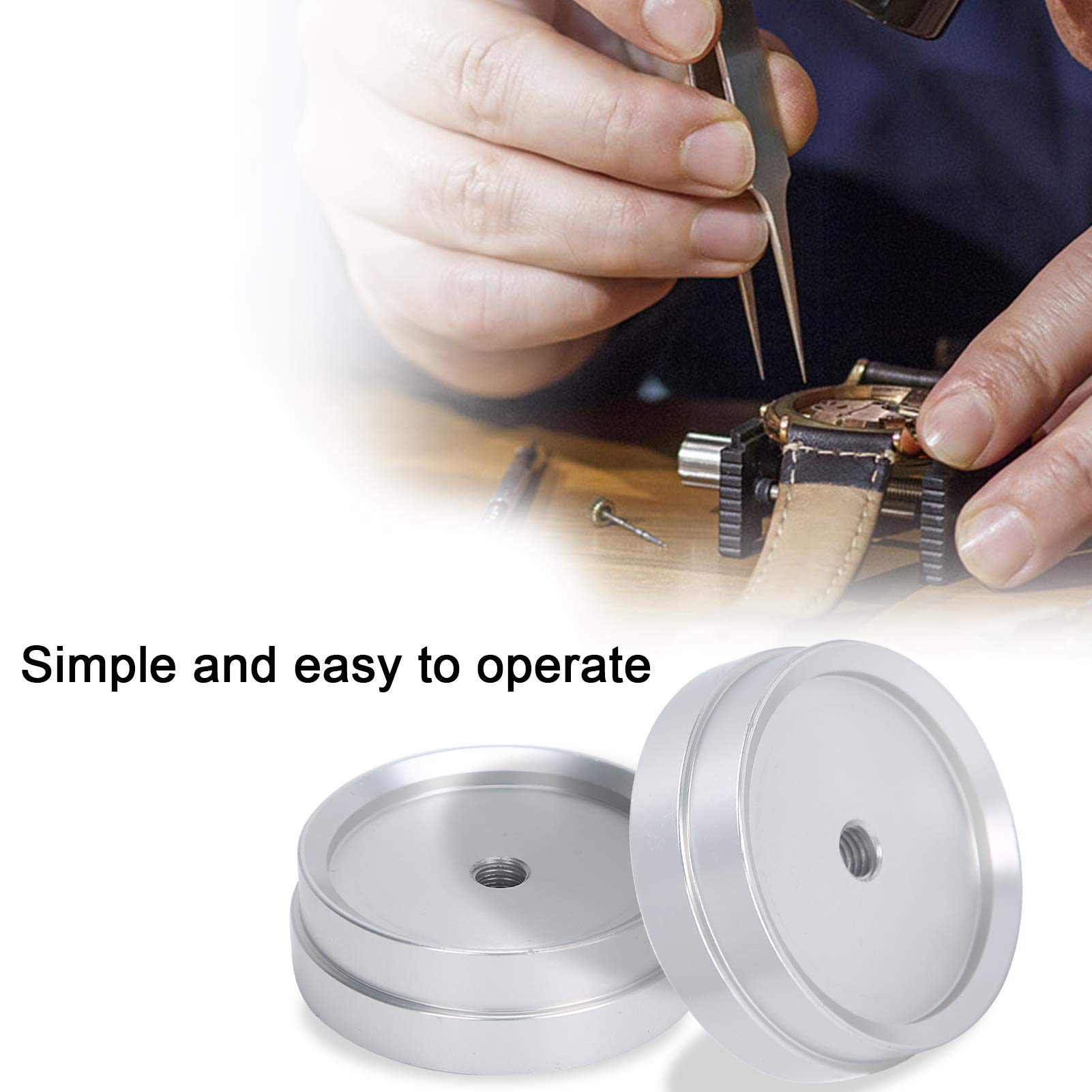 25pcs Watch Dies Kit - Aluminum Alloy Watch Back Case Press Tool Set for Watchmakers | Watch Repair, Case Closer & Capping Machine Dies | Professional Watchmaking Tools for Watch Back Removal & Installation