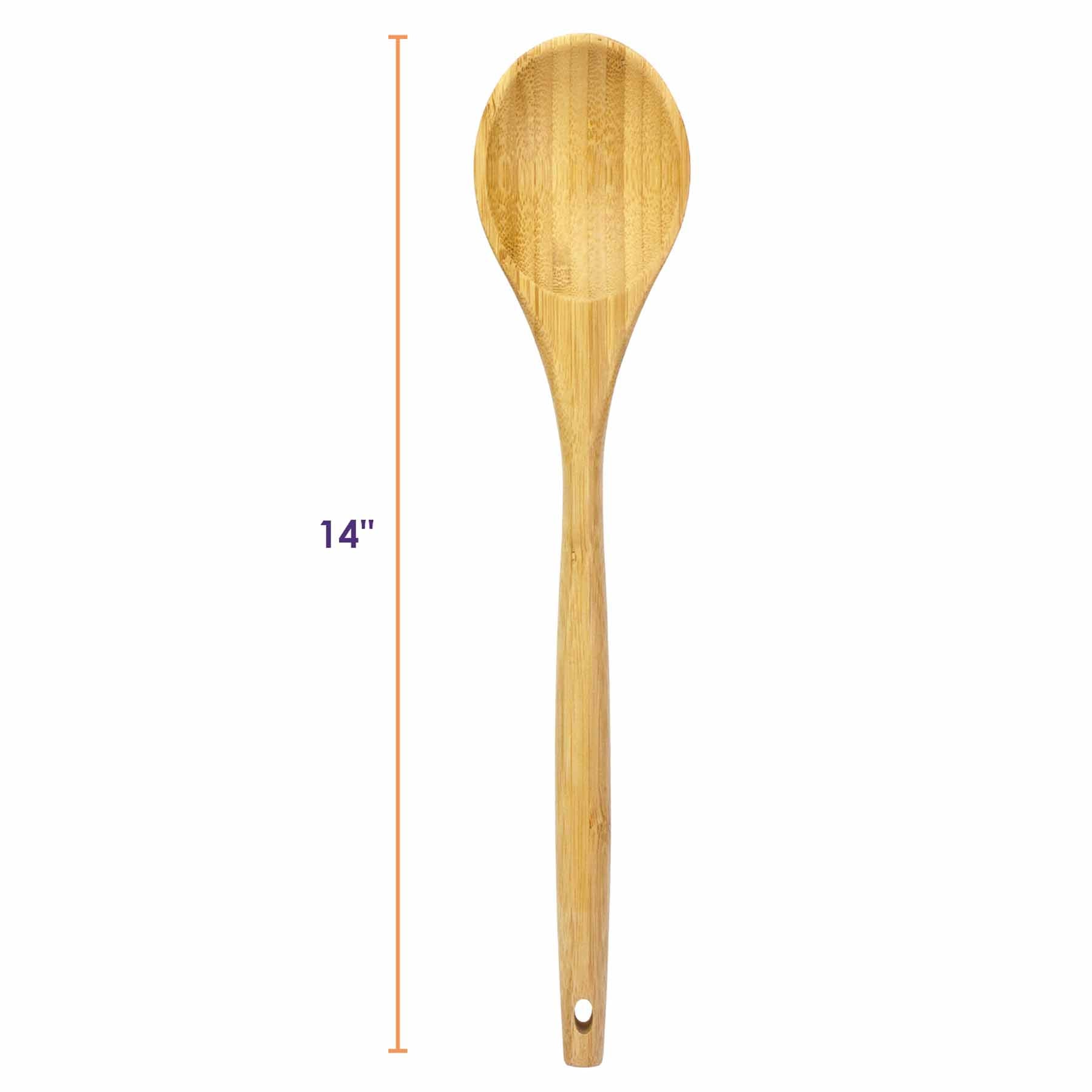Premium Lambootensil Cooking Spoon - 14 Inch Stainless Steel Kitchen Utensil for Stirring, Mixing & Serving - Ideal for Cooking, Baking & Food Preparation