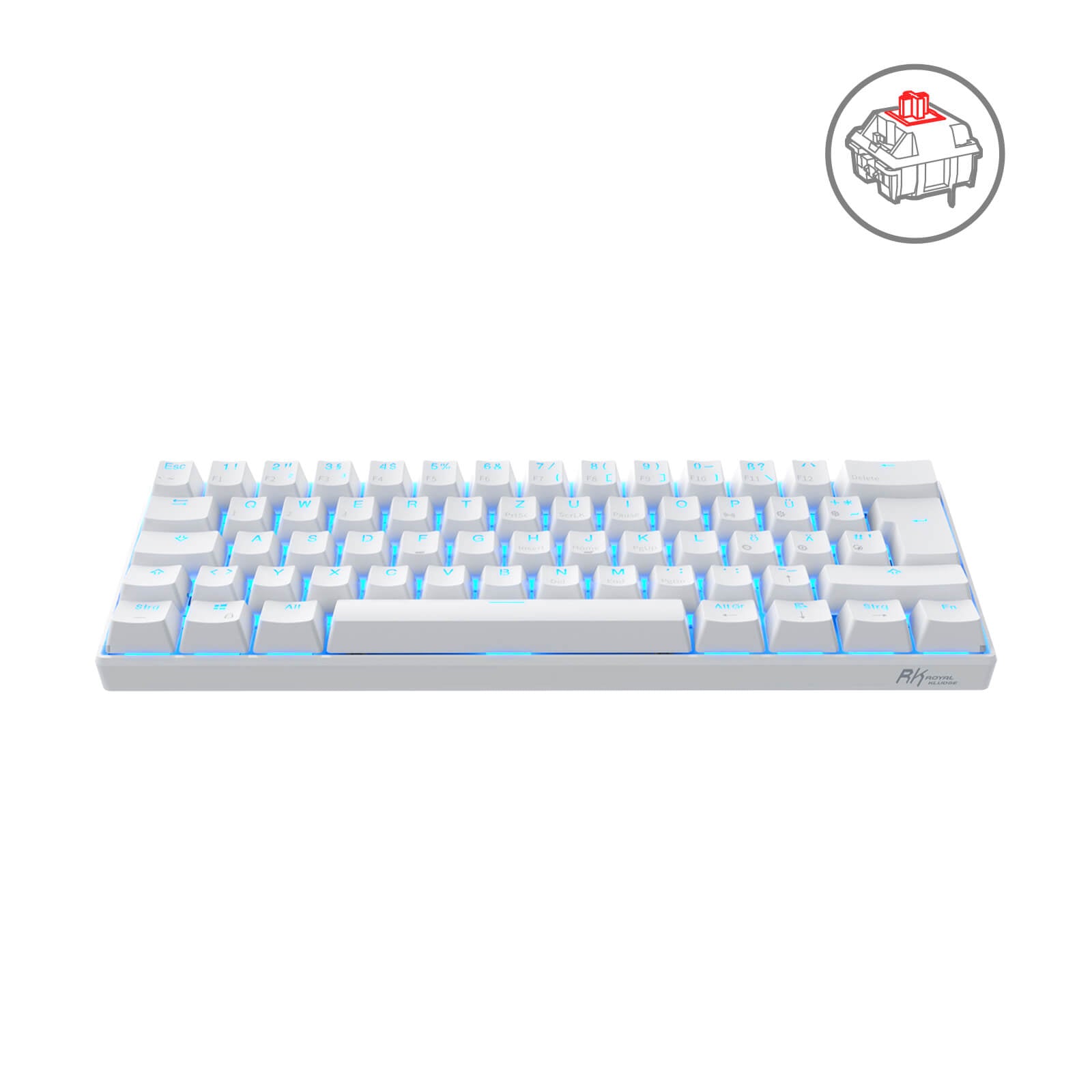 RK61 DE 60% QWERTZ Mechanical Keyboard - Compact Wireless Bluetooth Gaming Keyboard with RGB Backlit, Hot-Swappable Switches for PC/Mac - Perfect for Office Work, Gaming & Programming