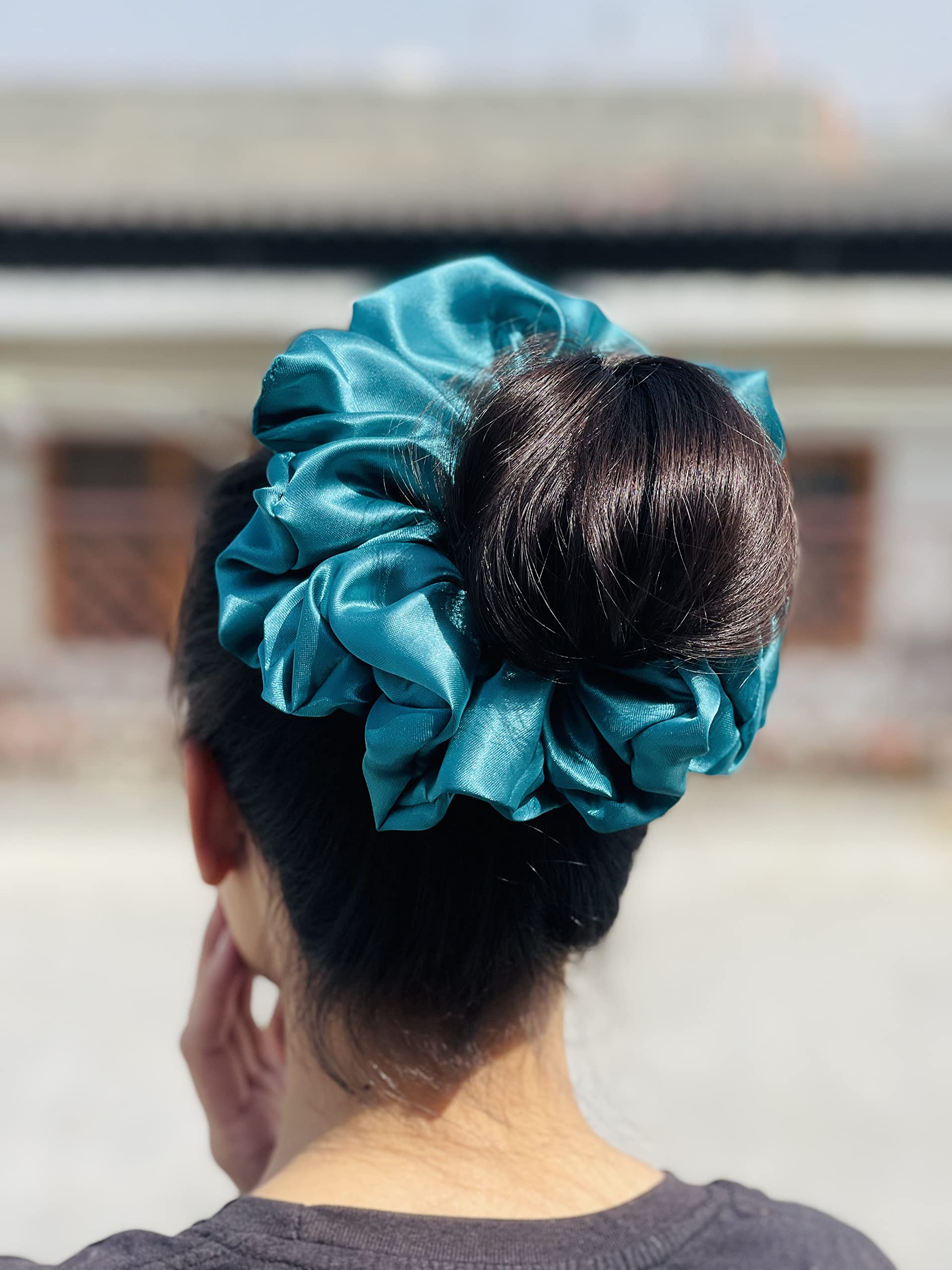 SIMMI XXXL Scrunchies for Women & Girls - 3 Pack Anti-Hair Breakage Hair Ties, Extra Large Soft Fabric Hair Bands for Thick Hair - Perfect Gift for Sister, Mom & Friends (Classic Shades) | Great for Workouts, Yoga, Office & Everyday Use