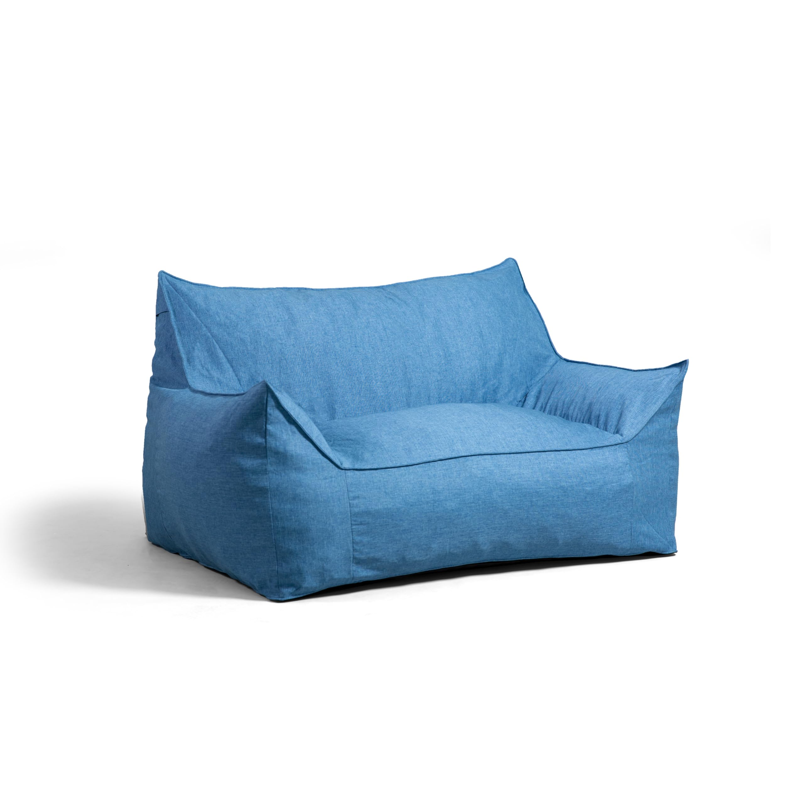 Big Joe Imperial Fufton Foam Filled Bean Bag Sofa - 5ft Giant with Removable Pacific Blue Woven Polyester Cover | Durable & Comfortable for Living Room, Game Room, Dorm & Outdoor Relaxation