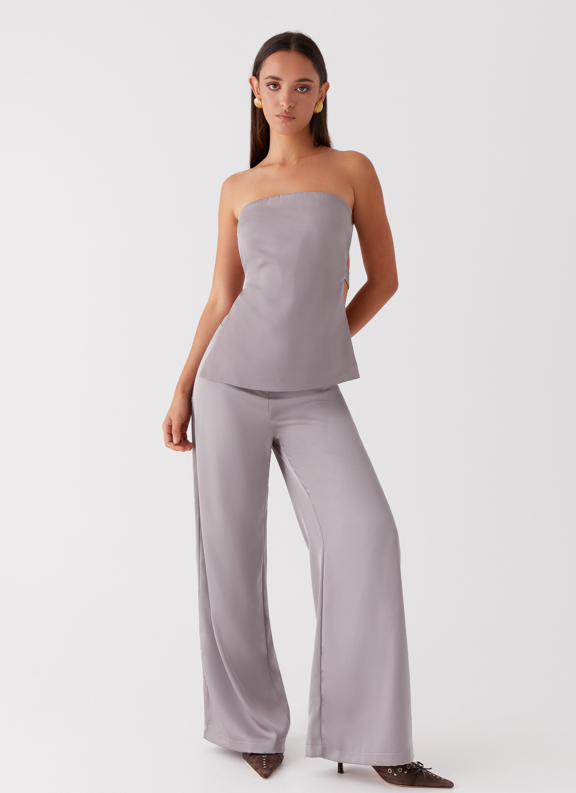 Enchanted Loving Strapless Top - Grey | Sexy Women's Fashion for Date Night & Special Occasions