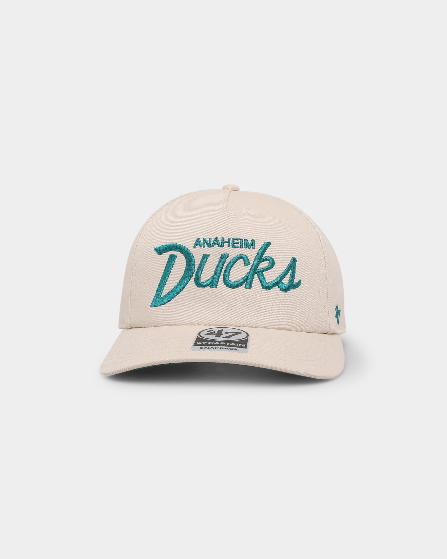 47 Brand Anaheim Ducks Nantasket Script '47 Captain DT Snapback Bone Hat - Official NHL Hockey Cap for Men & Women - Perfect for Games, Fan Gear & Streetwear Fashion
