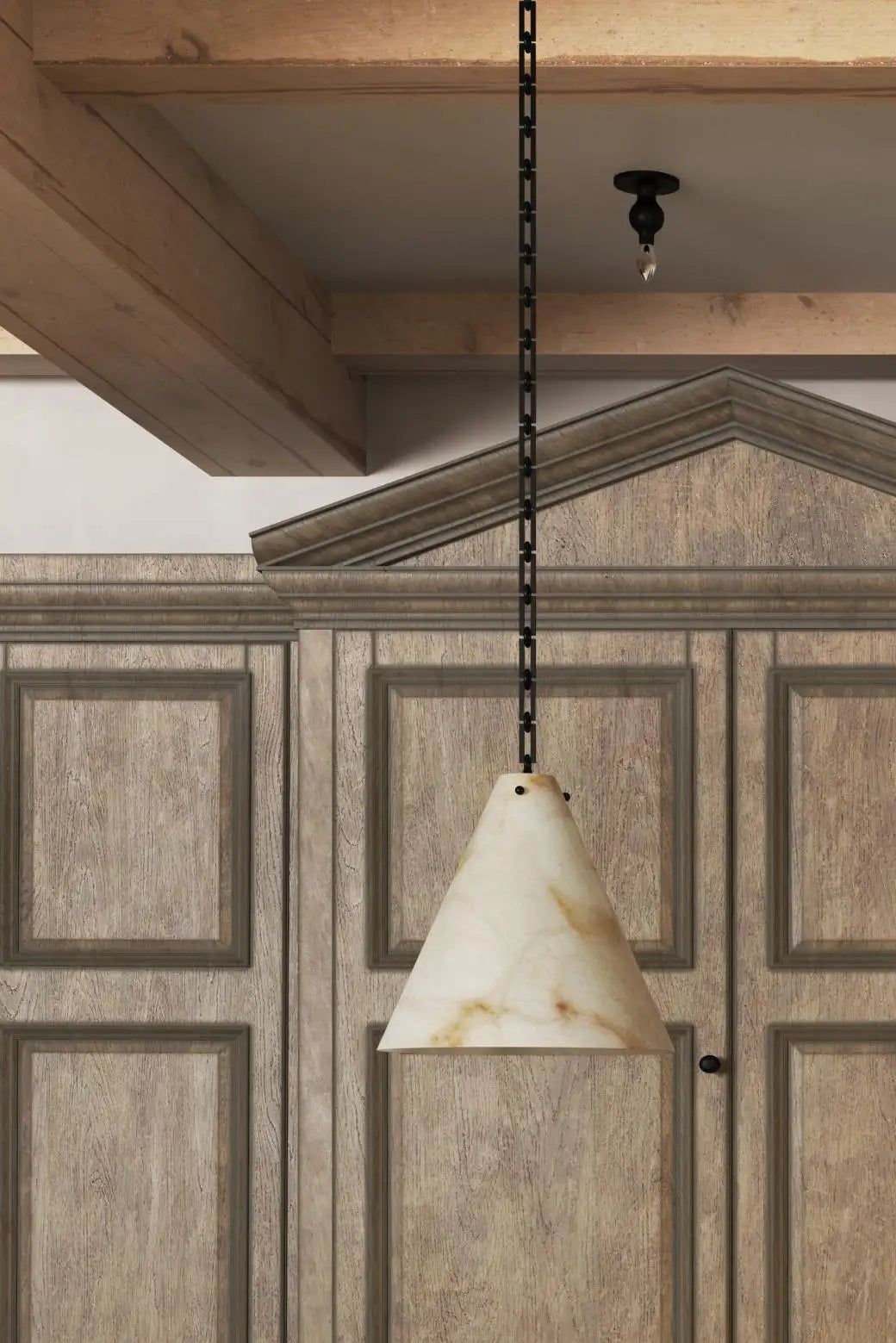 Modern Charlie Large Alabaster Pendant Light Fixture - Elegant Hanging Chandelier for Kitchen Island, Dining Room & Living Room | Perfect for Farmhouse, Scandinavian & Industrial Home Decor