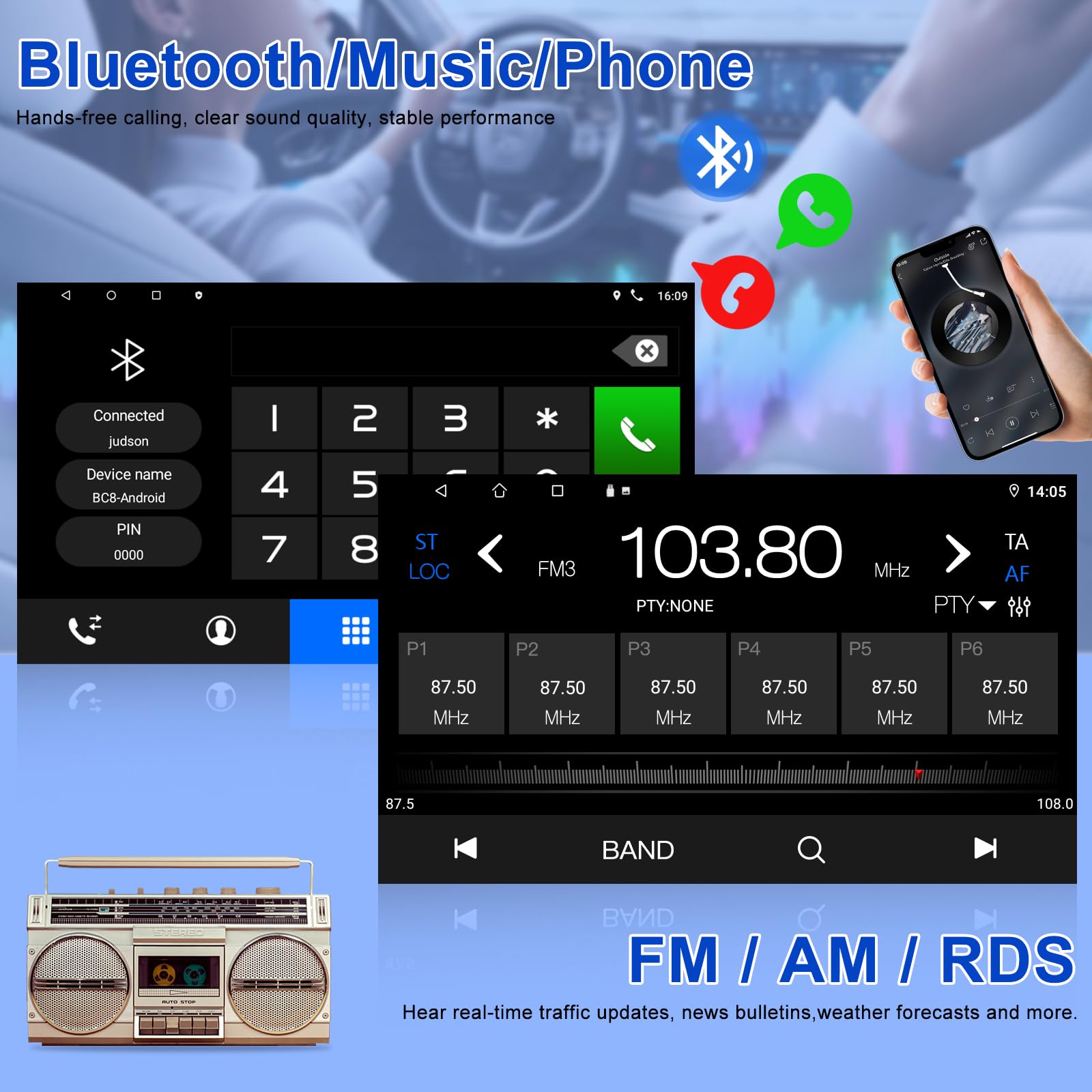 2+64GB Android 10 Car Stereo for VW Golf 5 6 Touran Tiguan Skoda Caddy Amarok Polo Passat Beetle Octavia SEAT | 7 Inch Touchscreen GPS Navigation Radio with Wireless CarPlay Android Auto | Bluetooth WiFi DSP | Perfect for Road Trips & Daily Commuting