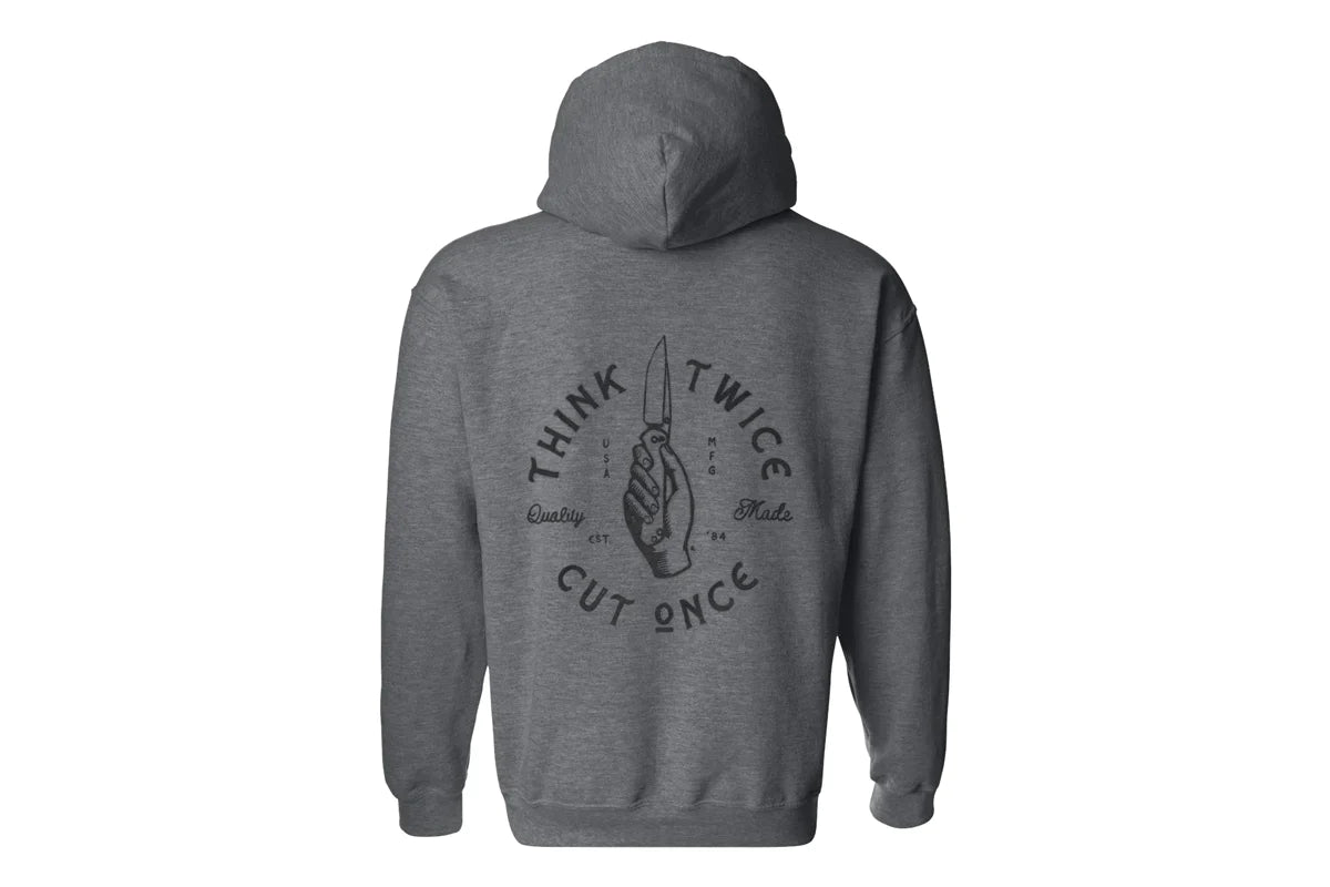 Chris Reeve CRK 1149 Who's Got a Knife? Hoodie Pullover - Dark Heather Gray - Size XLarge - Premium Knife Enthusiast Apparel for Outdoor Adventures & Tactical Training