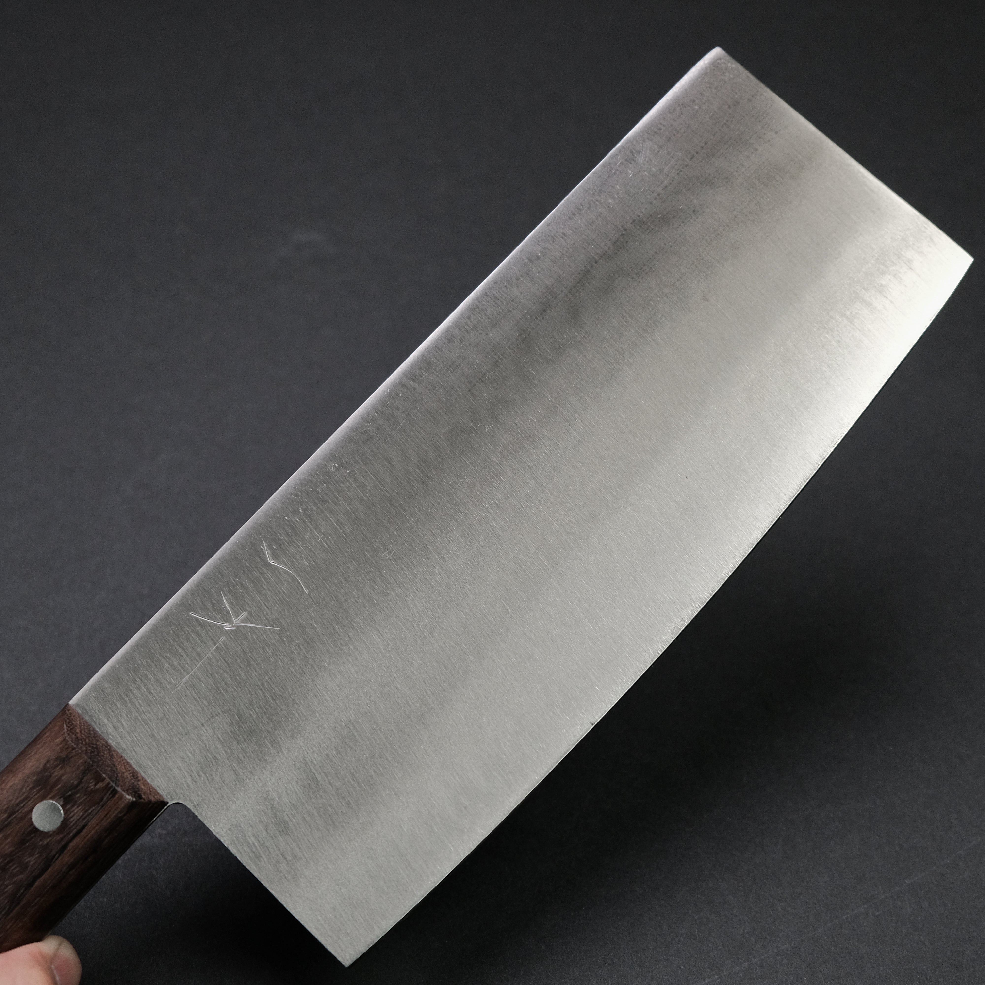 Hitohira Nihonko 220mm Carbon Steel Chinese Chef Cleaver with Rosewood Handle - Professional Kitchen Knife for Chopping, Slicing Meat & Vegetables