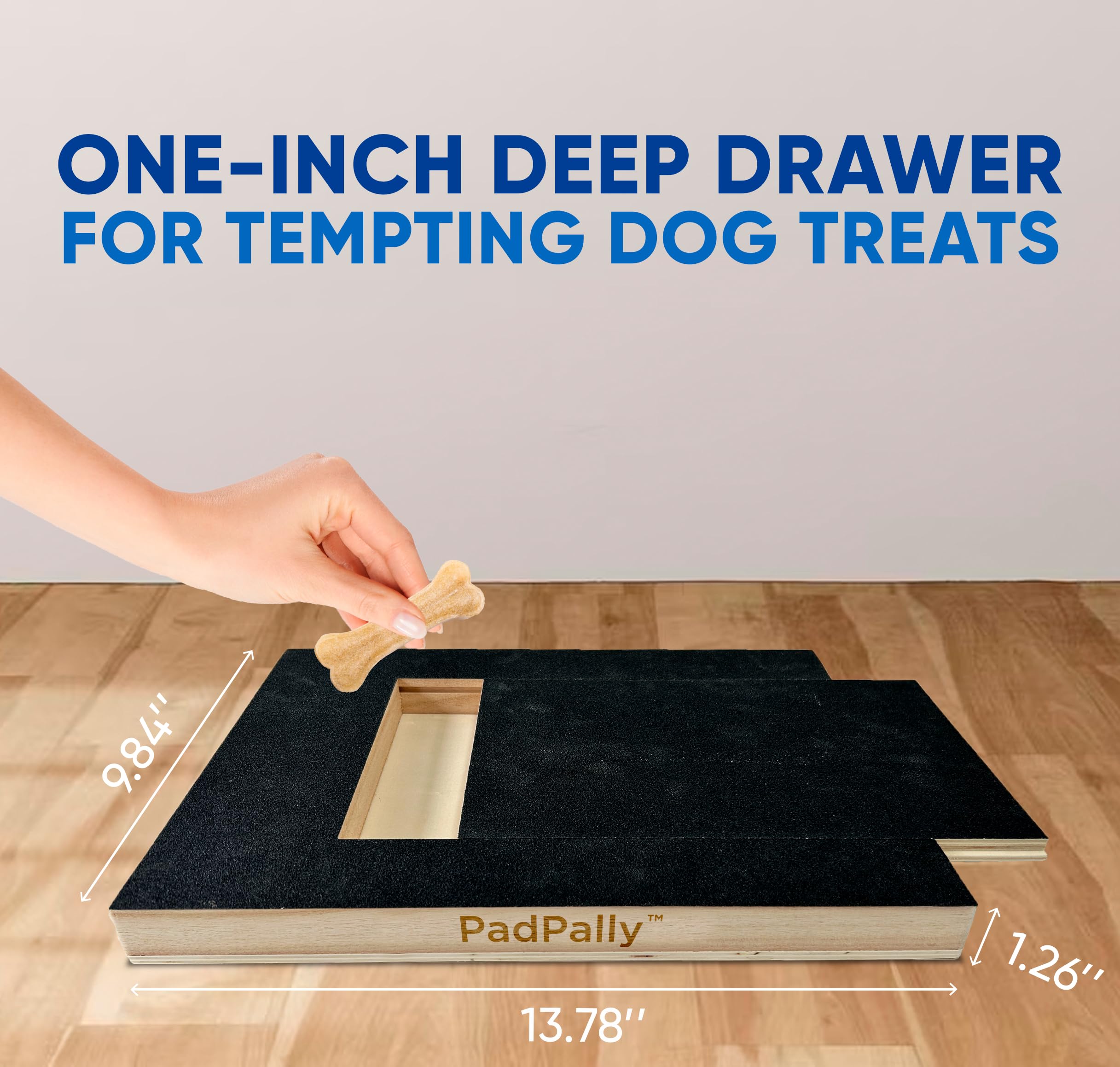 PadPally Dog Nail File Toy - Self-Scratching Board with Treat Box for Small & Large Dogs | Pet Nail Grinder & Scratch Pad for Grooming & Stress Relief - Perfect for Home, Travel & Vet Visits