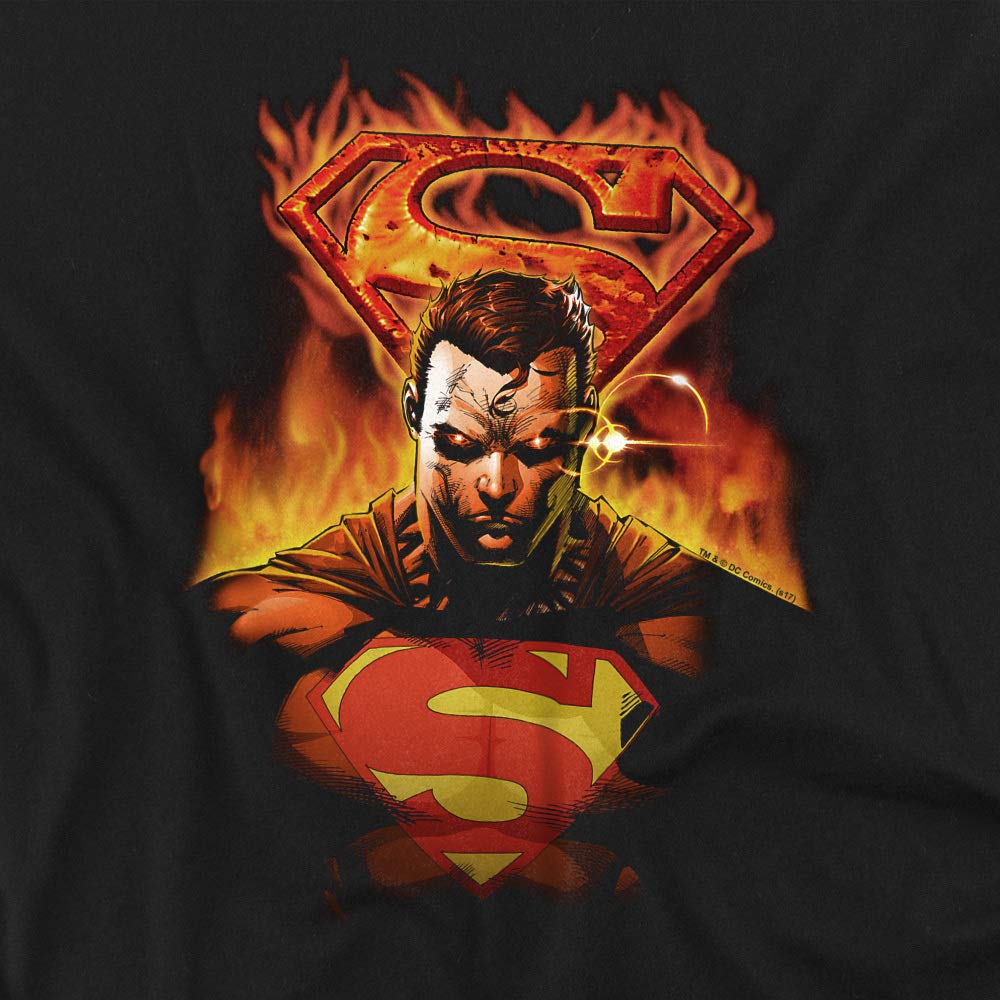 Superman Man On Fire Graphic Women's T-Shirt - Cool Superhero Tee for Casual Wear, Cosplay & Comic Con