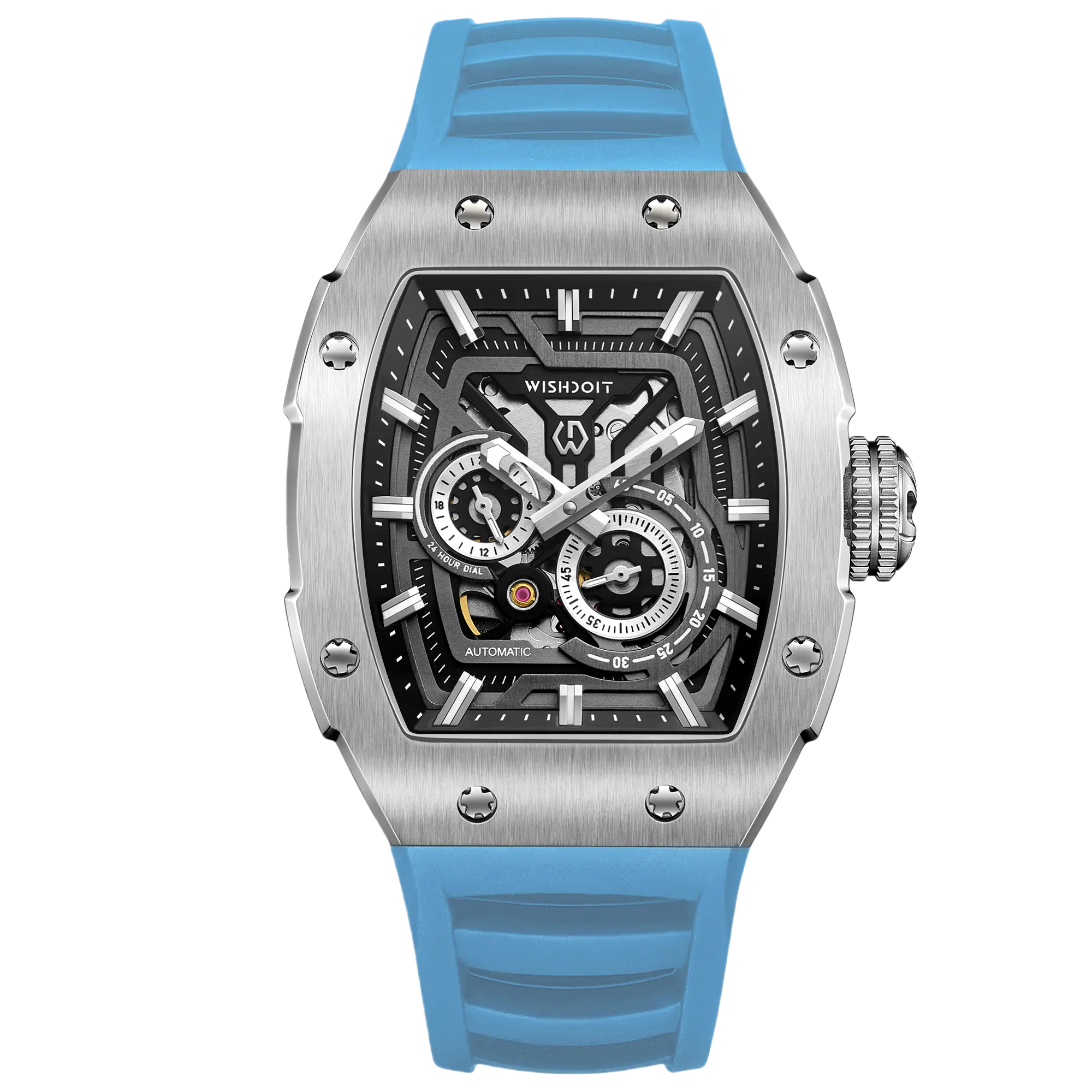 Silvery Watch-Light Blue Strap