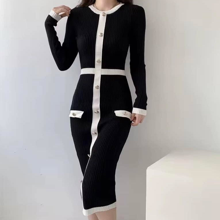 Elegant Black Rose Monochrome Bodycon Midi Dress for Women - Perfect for Cocktail Parties, Date Nights & Evening Events