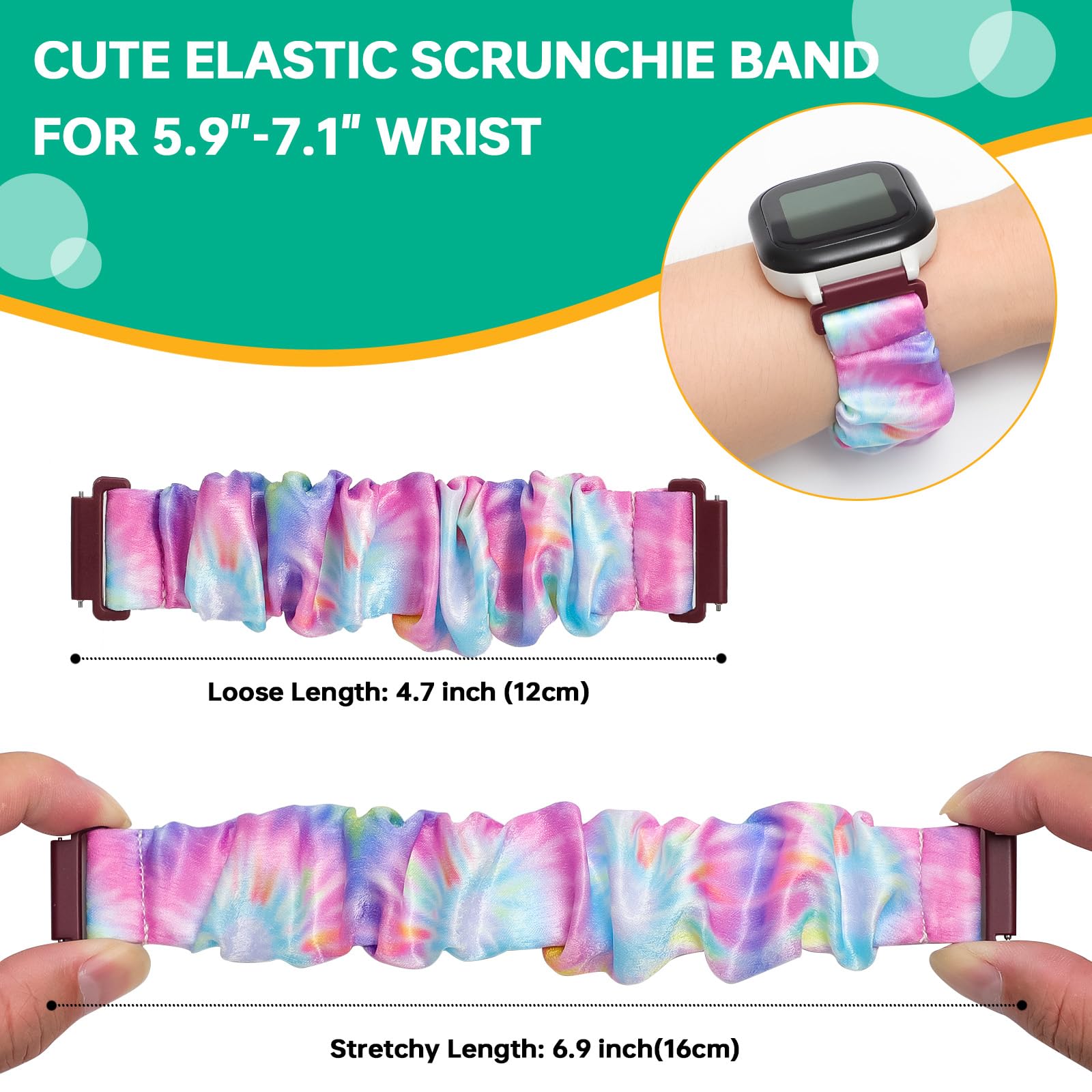 3 Pack Kids Printed Soft Elastic Stretchy Solo Loop Watch Bands - Compatible with Gizmo Watch 3/Adventure 3 2 1, Gabb Watch 3e 3 2 1, SyncUP Watch & Cosmo JrTrack - Cute Replacement Bands for School, Sports and Daily Wear