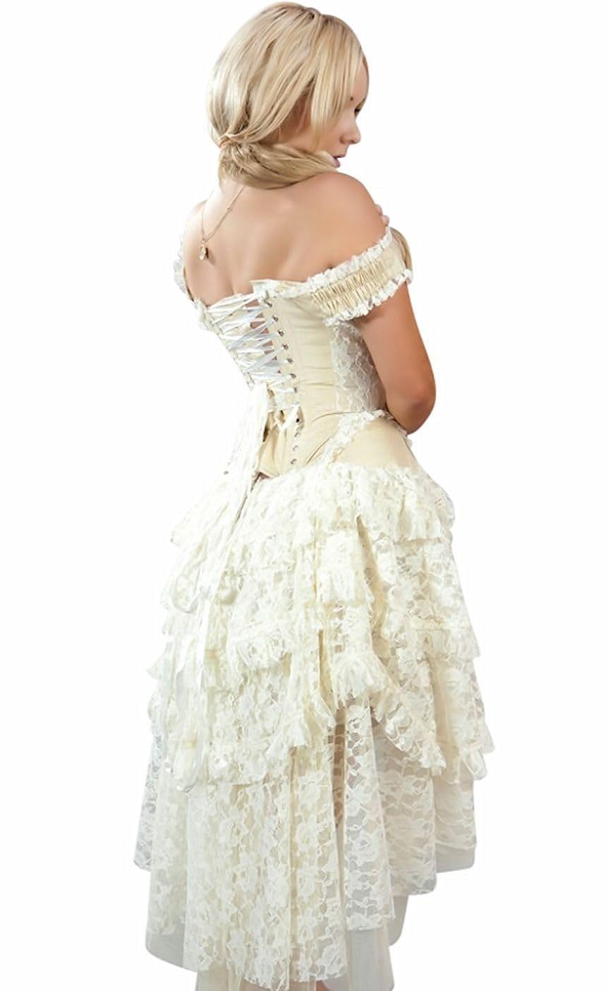 Steampunk Corset Dress for Women - Victorian Gothic Lace-Up Bustier Top with Size Guide & Styling Tips | Perfect for Cosplay, Halloween, and Themed Parties