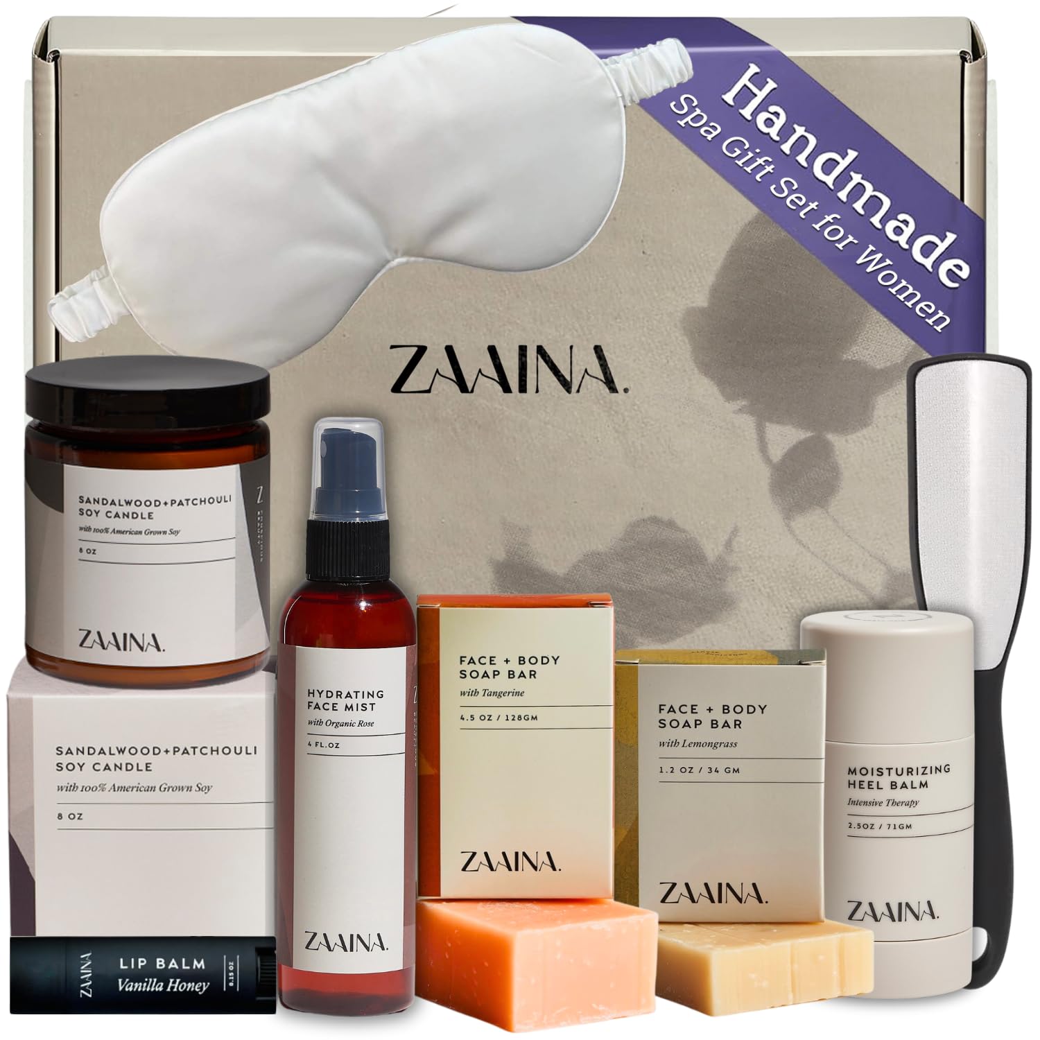 Relaxing Wellness Spa Gift Set for Women - Luxury Home Spa Kit with Bath Bombs, Scented Candles & More - Perfect Mother's Day, Birthday Gift for Mom, Wife, Sister or Friend | Self Care Package for Stress Relief & Pampering at Home | by ZAAINA