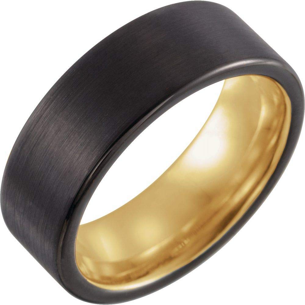 Sonia Jewels 8mm Black PVD Coated Wedding Band Ring for Men & Women - Perfect for Engagement, Anniversary, and Everyday Wear