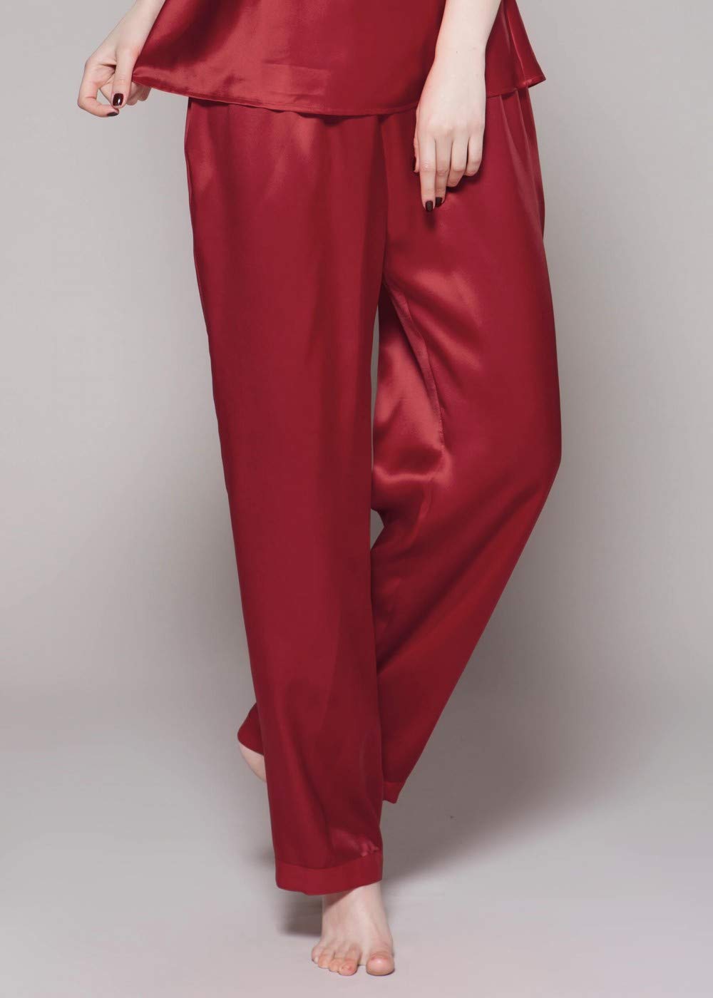 LilySilk 100% Mulberry Silk Pajama Set for Women - V-Neck 3/4 Sleeve Luxury Sleepwear & Loungewear - Perfect for Relaxing at Home, Spa Days and Gift Giving