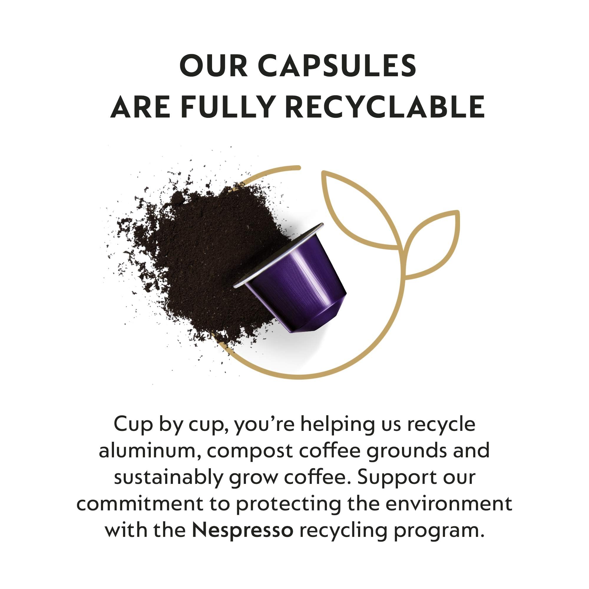 Nespresso OriginalLine Arpeggio Decaffeinato Dark Roast Coffee Pods - 50 Count Capsules for Espresso & Lungo | Perfect for Home & Office Coffee Brewing