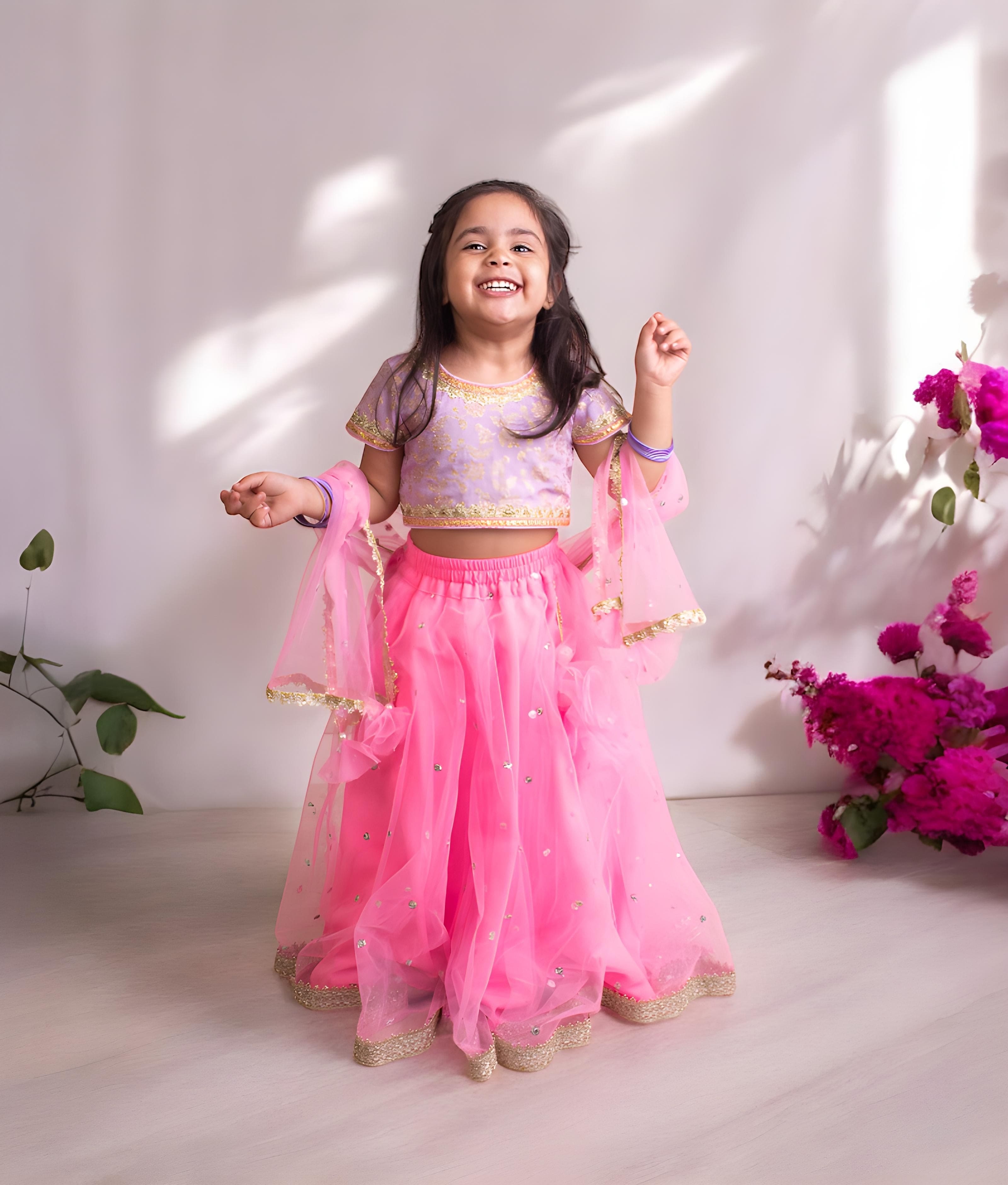 **Pre Order: Elegant Lilac Brocade Choli with Lehenga Set – Perfect for Weddings, Festivals & Indian Cultural Events**