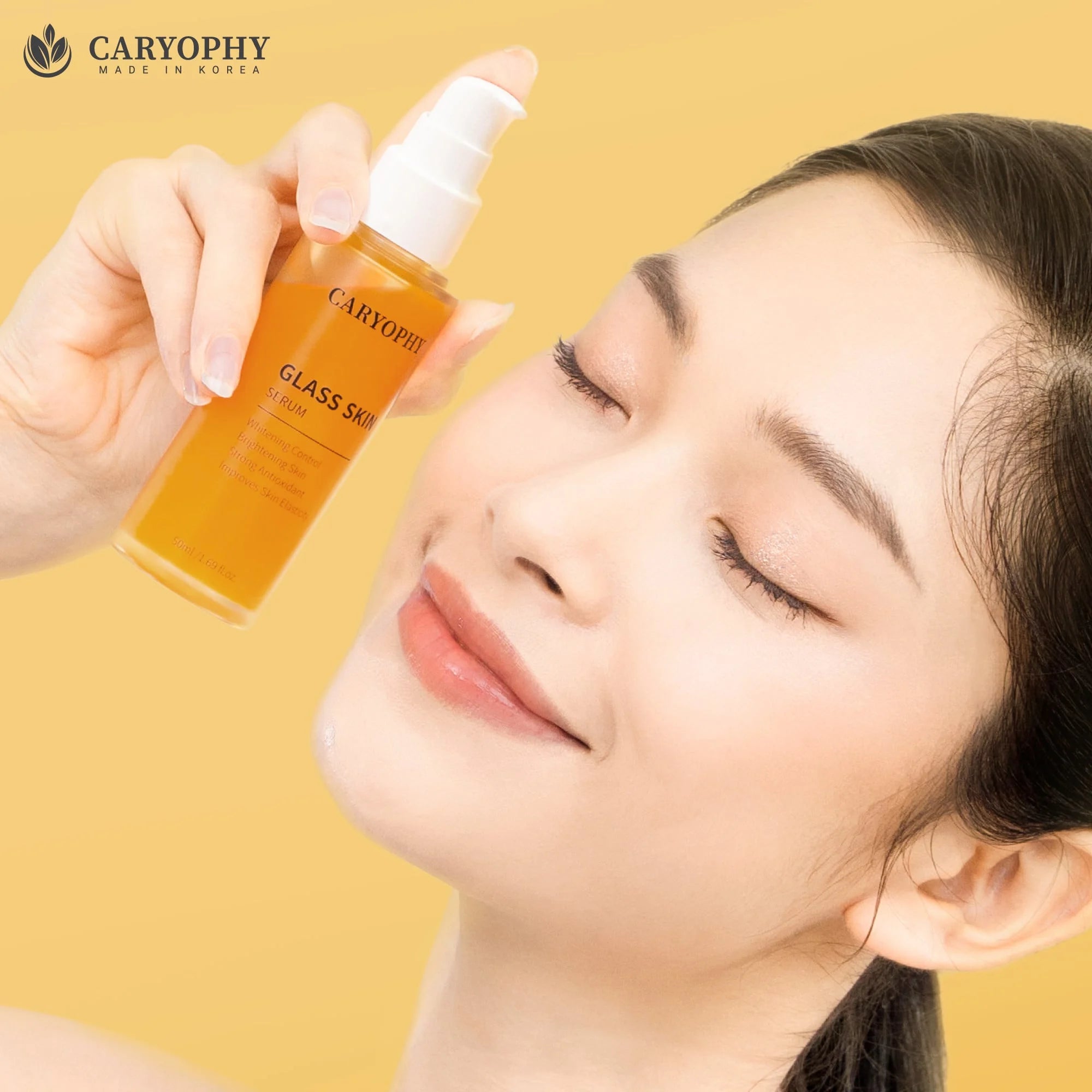 CARYOPHY Glass Skin Serum 50ml - Korean Hydrating Face Serum with Hyaluronic Acid & Niacinamide for Glowing Skin - Perfect for Daily Skincare Routine & Nighttime Moisturizing