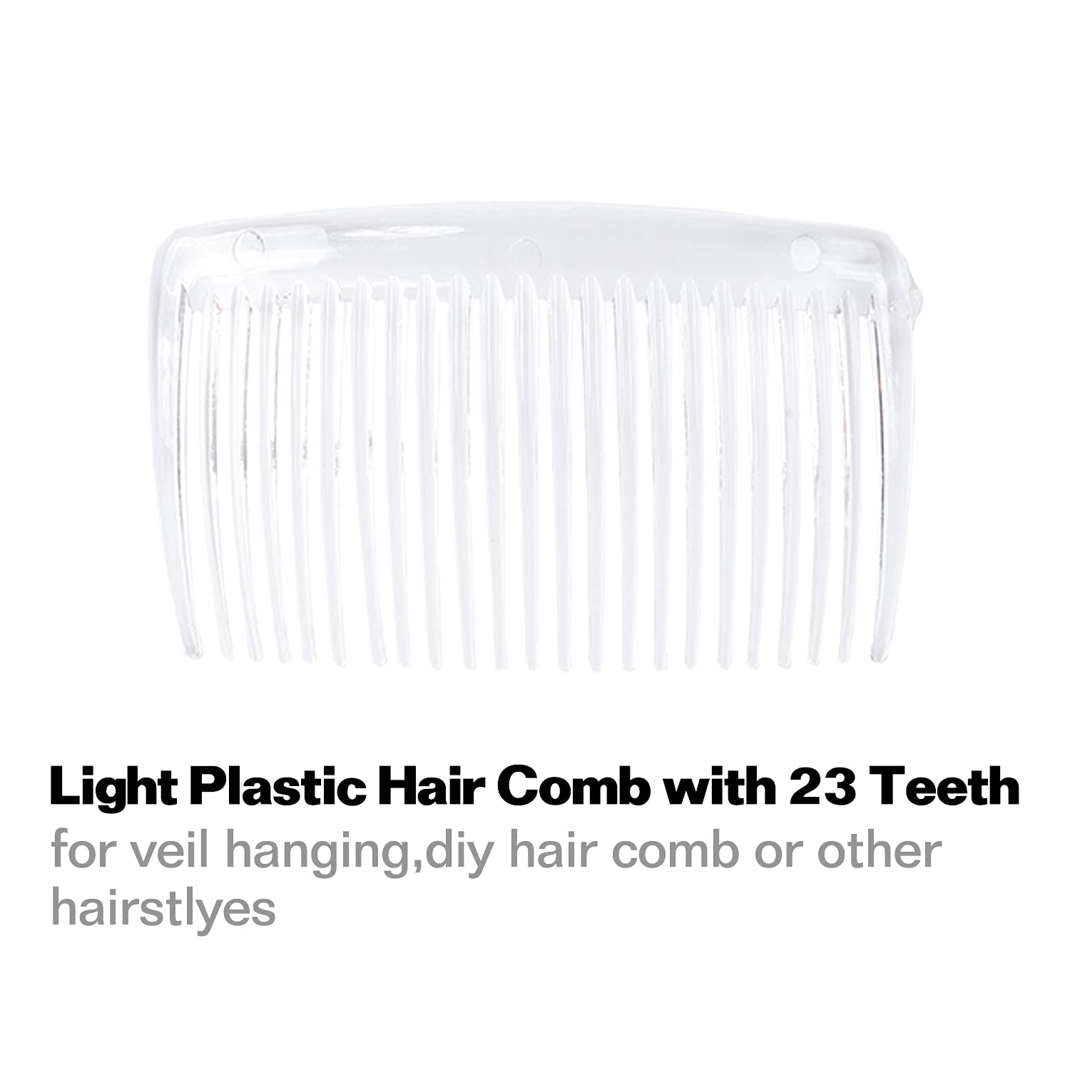 30 Pack 3 Inch White Clear Plastic French Hair Combs - Wedding Bridal Veil Clips, Fine Hair Barrettes with 23 Teeth for Women - Perfect for DIY Hair Accessories, Updos, Buns and Special Occasions
