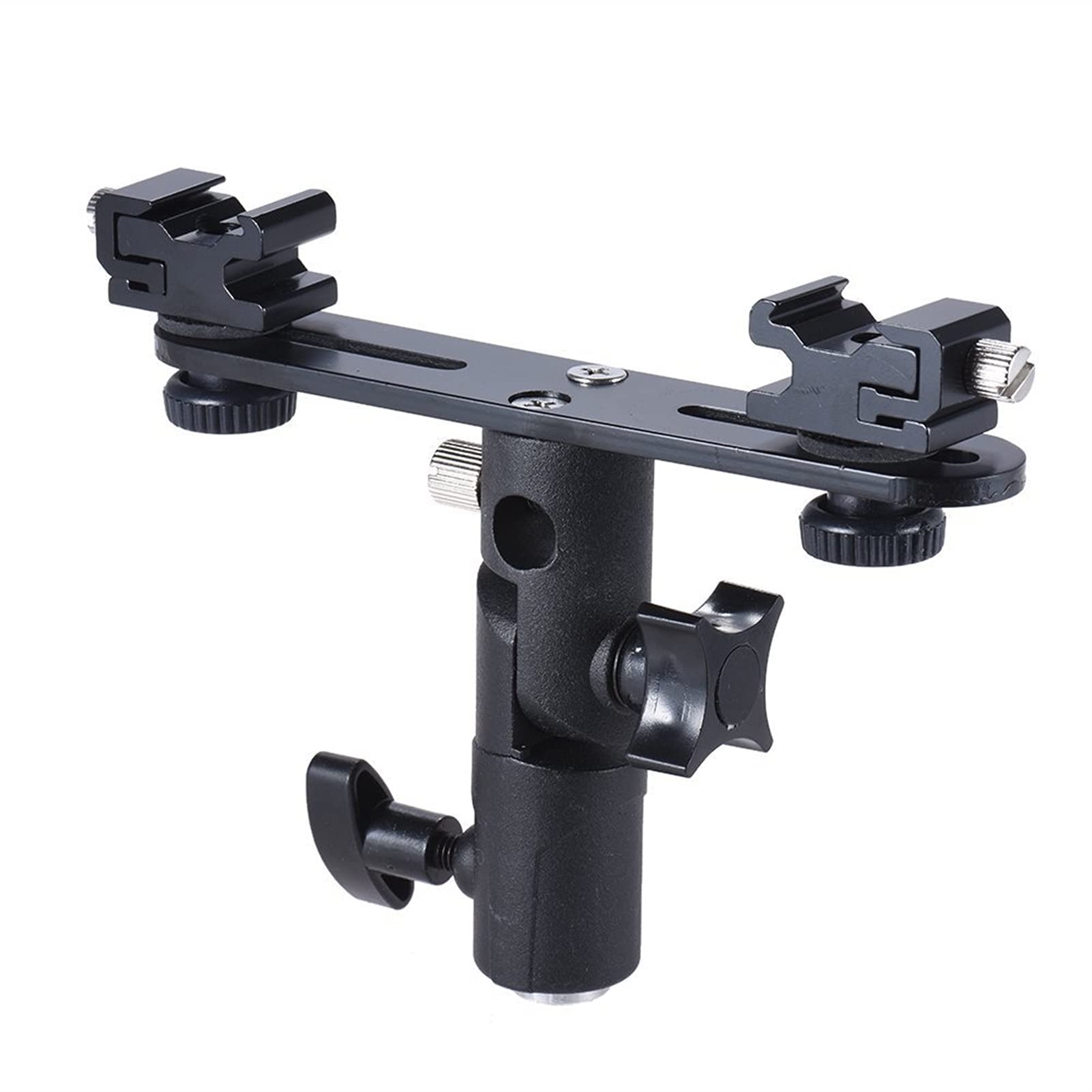 Professional Flash Bracket & Umbrella Holder Stand for Speedlite Mic - Heavy Duty Black Photo Accessories with 2 Mounts - Durable Replacement for Photography, Videography & Studio Lighting