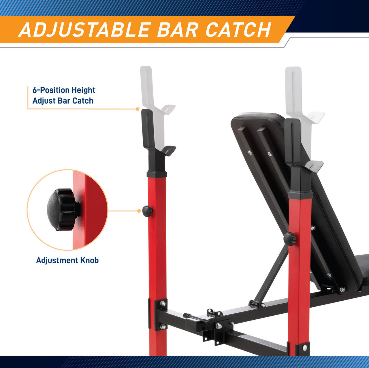 Marcy MWB 5511 Standard Weight Bench for Home Gym - Adjustable Strength Training Equipment for Full Body Workouts | Perfect for Weightlifting, Strength Training & Home Fitness