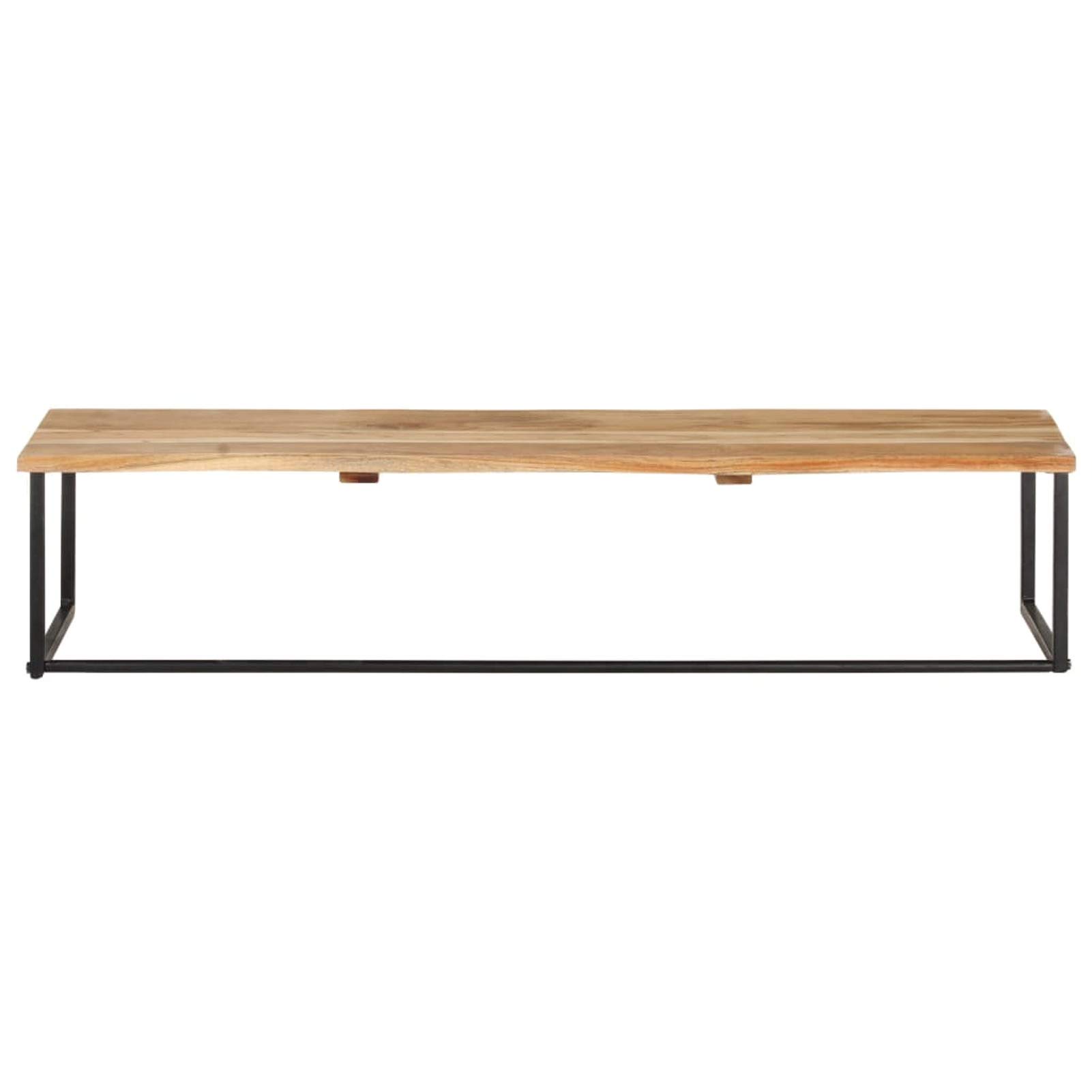 Acacia Wood Wall Mounted Coat Rack with Live Edge & Storage Shelf - Hat Hanger for Entryway, Bedroom, Bathroom - Natural Home Decor (39.4