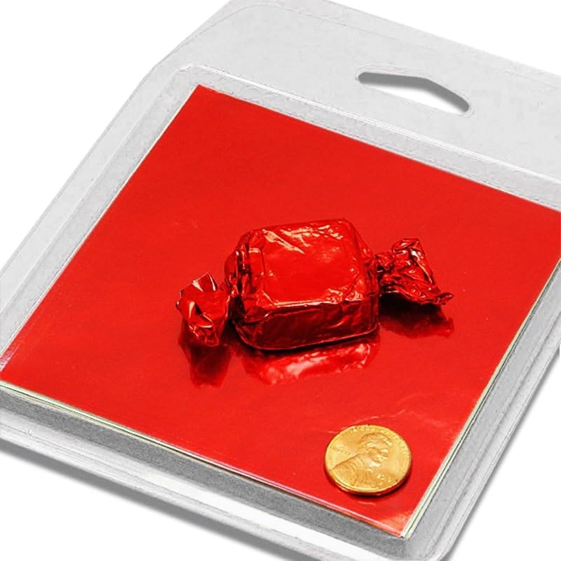 Red Foil Candy Wrappers 3x3 Inches - Perfect for Birthday Parties, Baby Showers & Wedding Favors