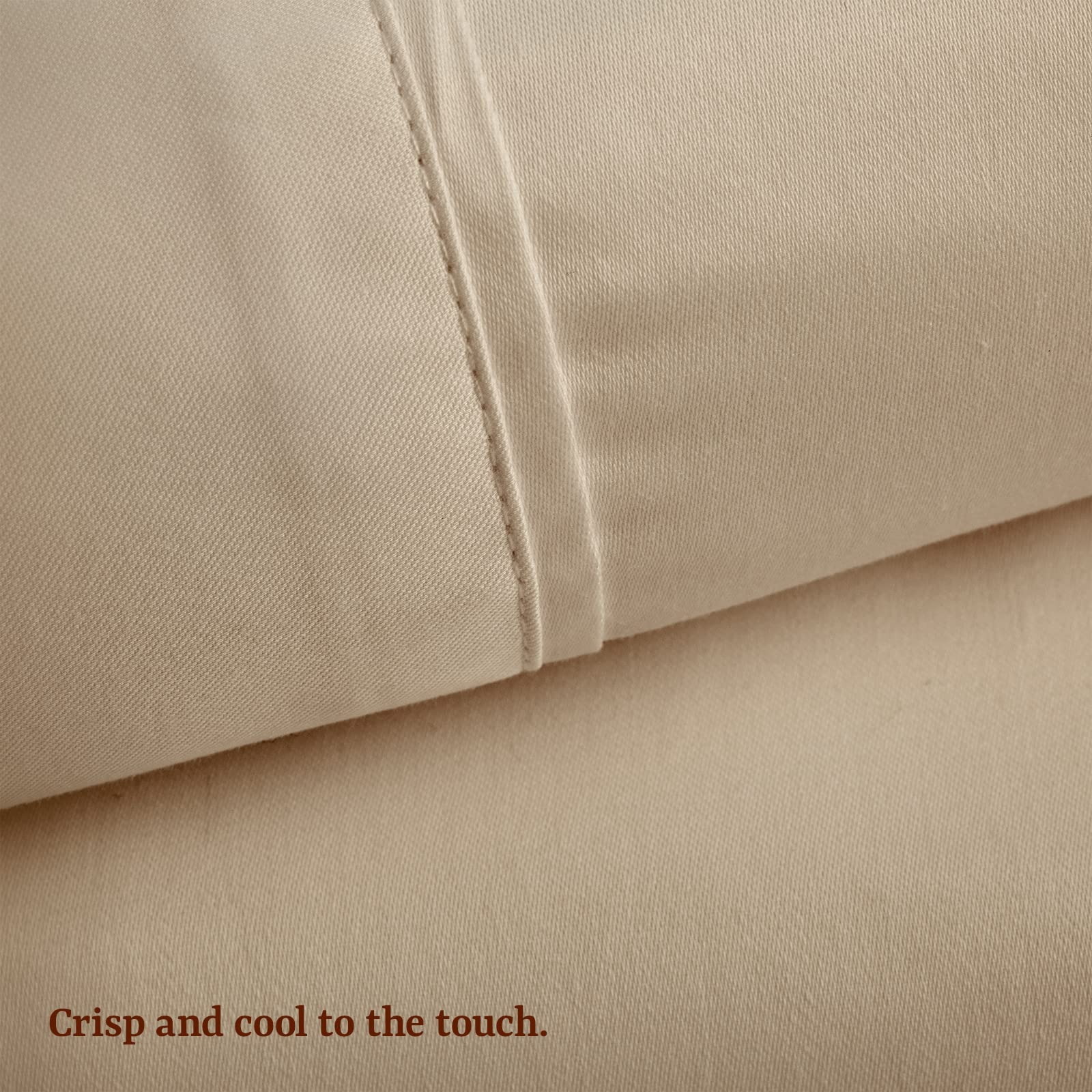 Premium 100% Peruvian Pima Cotton Queen Size Bed Sheet Set - 4 Piece Percale Bedding with 415 Thread Count - Breathable & Cooling Sheets in Latte Solid Color - Perfect for Hot Sleepers & Luxury Bedrooms