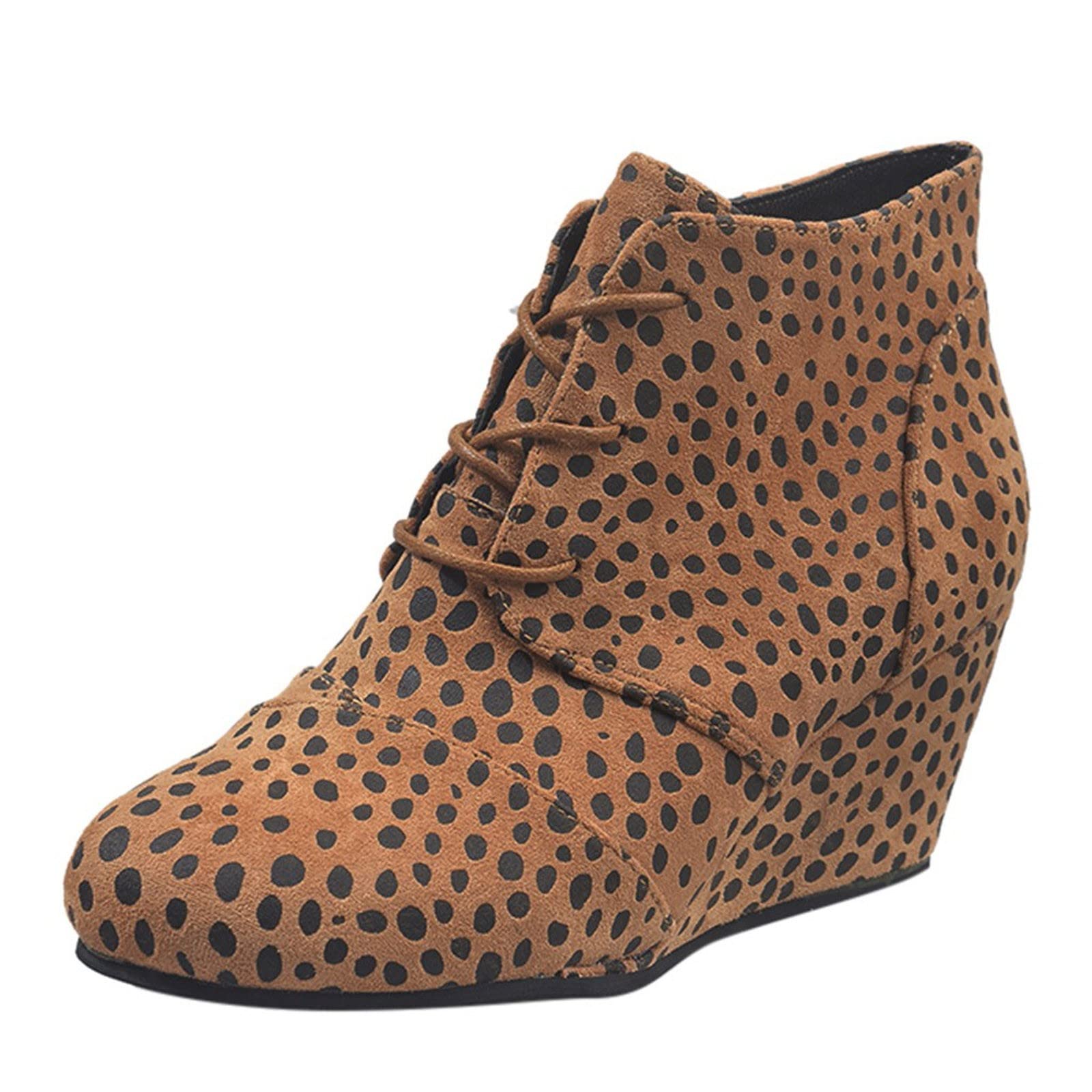 PATOPO Women's Ankle Boots - Floral Embroidery Low Heel Western Boots, Solid Color & Leopard Print, Size 9 | Perfect for Casual Outfits, Country Style & Fall Fashion