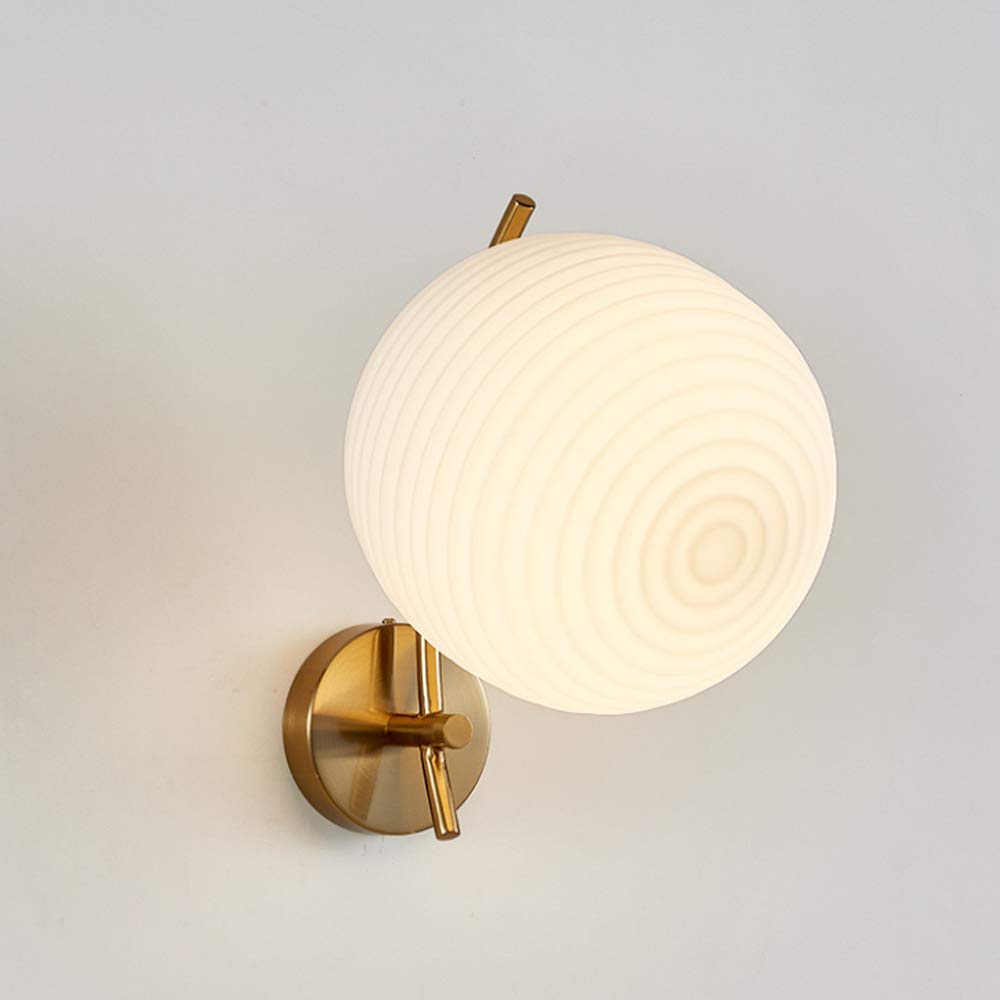 Modern Nordic E27 Glass Wall Sconce - Industrial Loft Style Iron Wall Light Fixture for Indoor Decor - Perfect for Bedroom, Living Room, Dining Room & Hallway Lighting