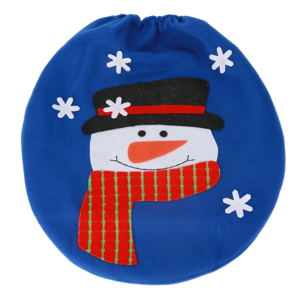 Snowman Toilet Lid Cover - Christmas Bathroom Decoration for Holiday Home Decor - Single Size - Perfect for Festive Toilet Seat Covers & Sciatica Relief (Use for Christmas Parties, Home Decor, Gift Giving)
