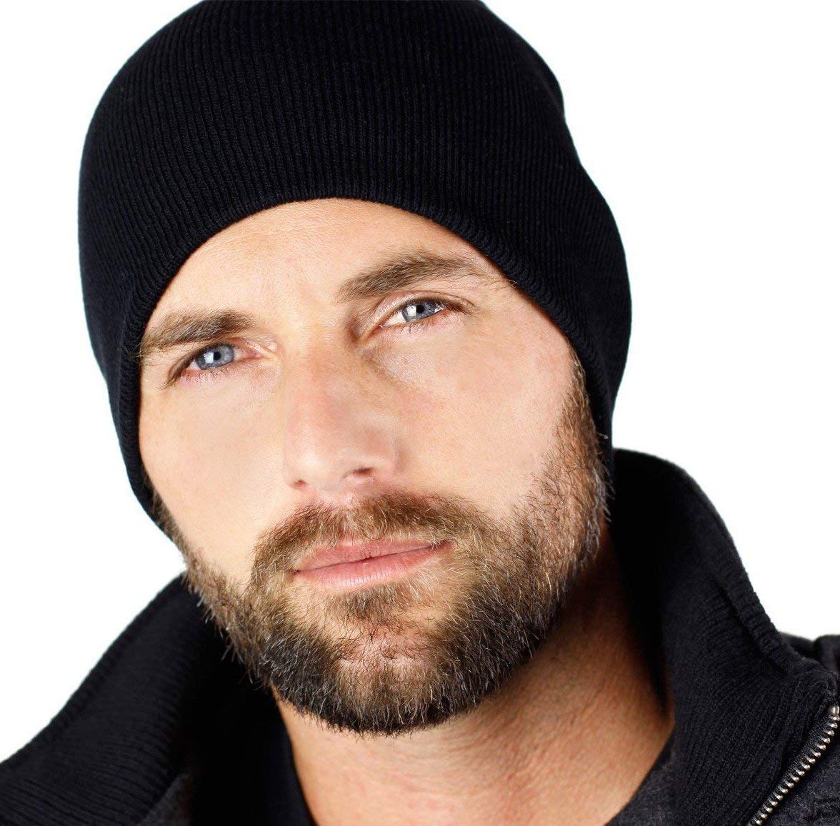 Premium Black 9 Inch Skull Cap Beanie - Perfect Fit for Men & Women - Ideal for Winter, Outdoor Sports & Casual Wear