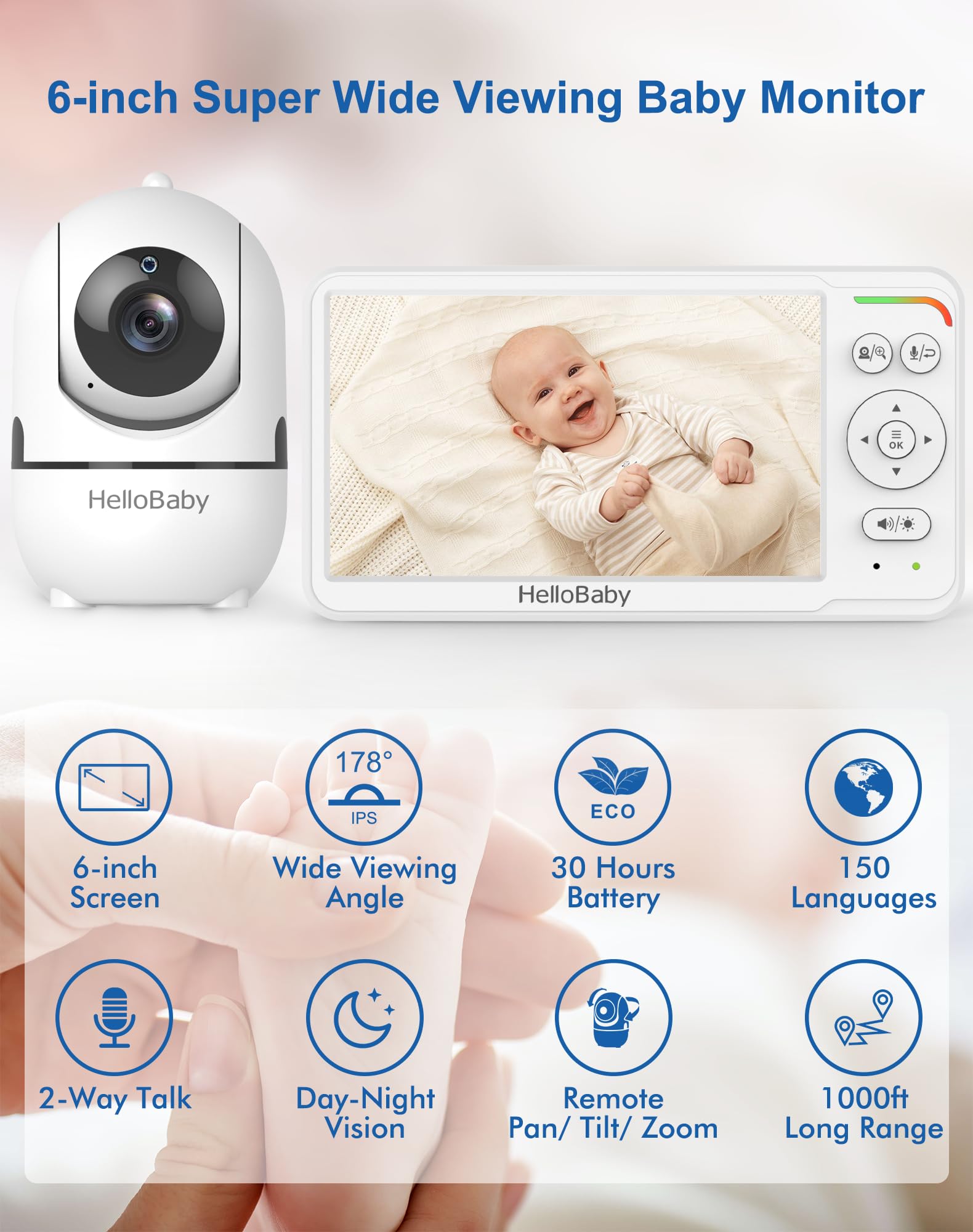 HelloBaby Baby Monitor with 2 Cameras - 6