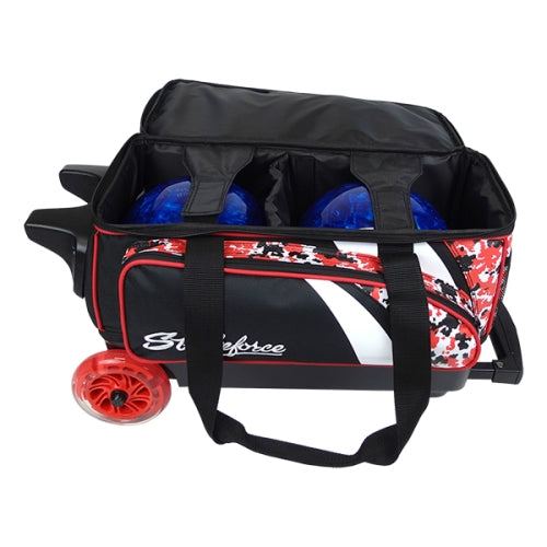 KR Strikeforce Cruiser Red Camo Double Roller Bag - Durable Travel Luggage for Baseball, Softball & Sports Equipment - Perfect for Tournaments, Gym & Air Travel