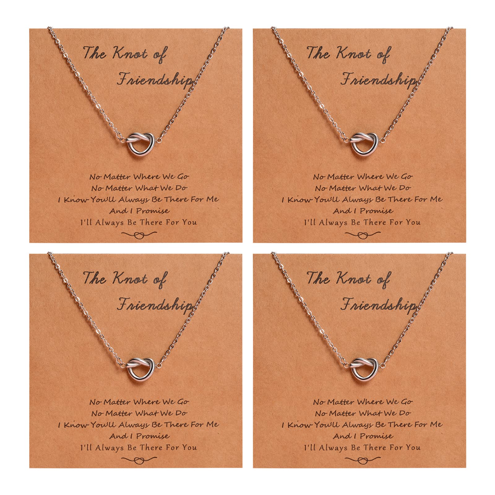 YELUWA 2/3/4 Pcs Best Friend Necklaces Set - Infinity Knot Matching Jewelry for Women, Sisters & Bridesmaids | Perfect for Long Distance Friendship, Birthday Gifts, Wedding Proposals & Bridal Party - Ideal for Anniversaries, Valentine's Day & Special Occasions