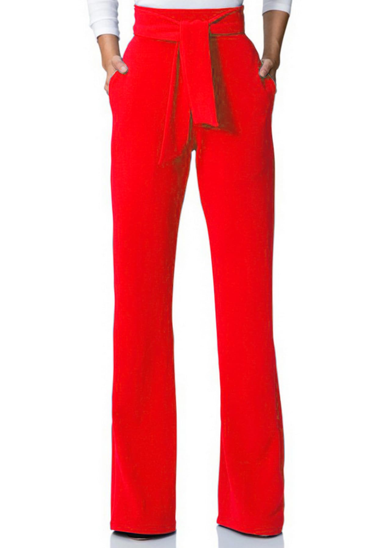 Lucuna Women's High Waisted Wide Leg Dress Pants - Office Work Pants for Business Casual & Professional Wear - Perfect for Office, Meetings, and Business Travel