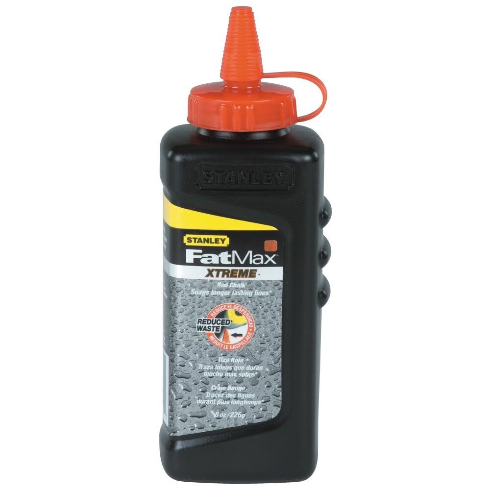 Waterproof Red Marking Chalk Refill - 8 oz for Construction, Tailoring, and Outdoor Sports
