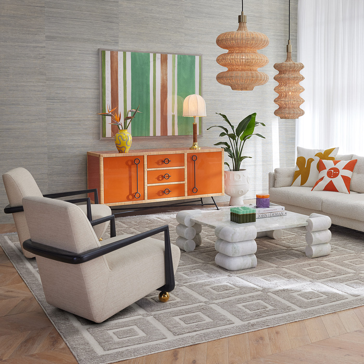 Modern Glass Top Circuit Marble Cocktail Table - Round Coffee Table for Living Room, Lounge & Office Decor - Perfect for Entertaining Guests & Relaxing