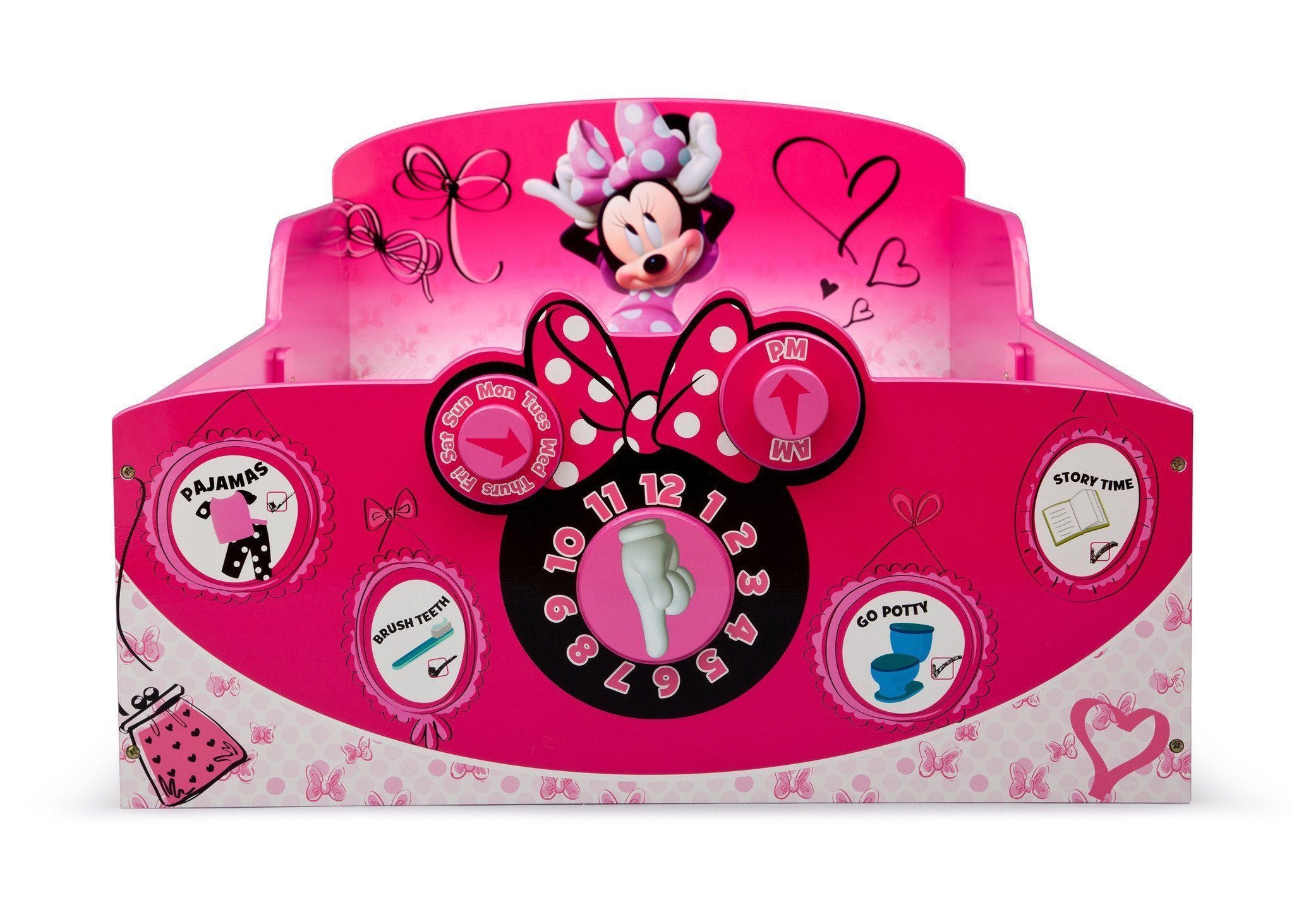 Minnie Mouse Interactive Wood Toddler Bed for Girls - Disney Princess Themed Kids Furniture for Bedroom Decor & Playtime Fun