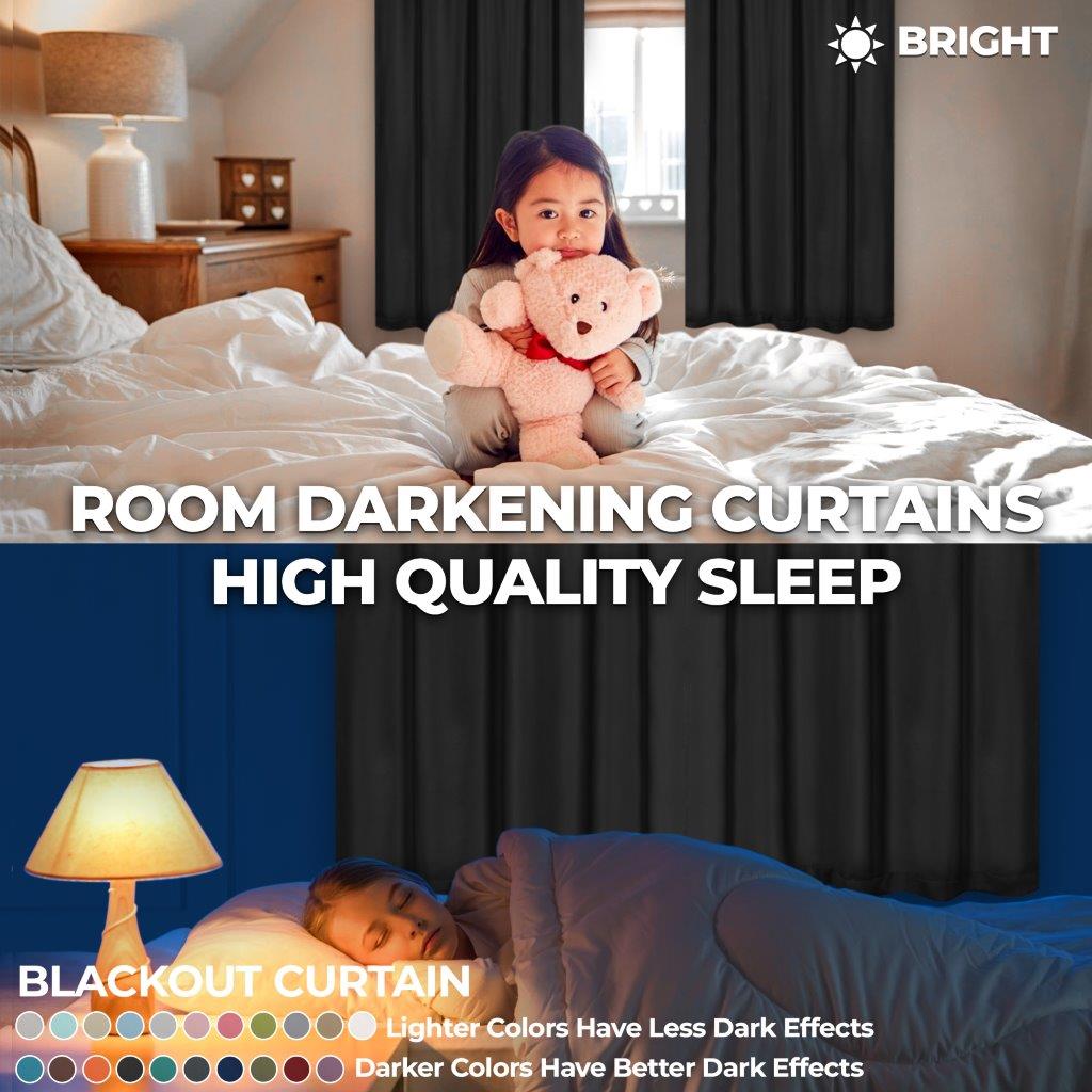 Blackout Curtains for Bedroom - Solid Classic Modern Grommet Curtain Set - Thermal Insulated Room Darkening Drapes for Living Room, Nursery & Home Theater