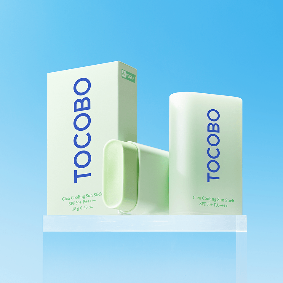 TOCOBO Cica Cooling Sun Stick SPF 50+ PA++++ 18g | Sunscreen Stick for Acne-Prone & Sensitive Skin | Oil-Free, Soothing Protection for Face & Body | Perfect for Outdoor Activities, Travel & Daily Sun Care