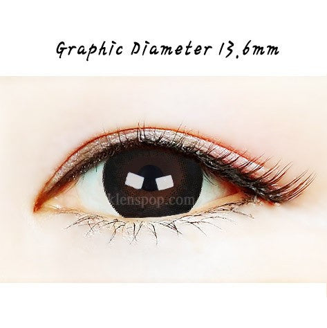 Dali Extra Large Black Colored Contact Lenses (2 Pack) - 6 Month Supply for Halloween, Cosplay & Costume Parties
