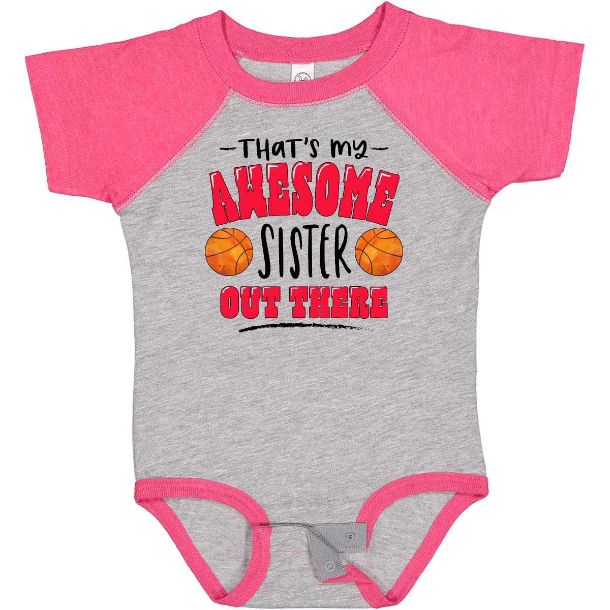 Inktastic Awesome Sister Basketball Bodysuit - Perfect Baby Gift