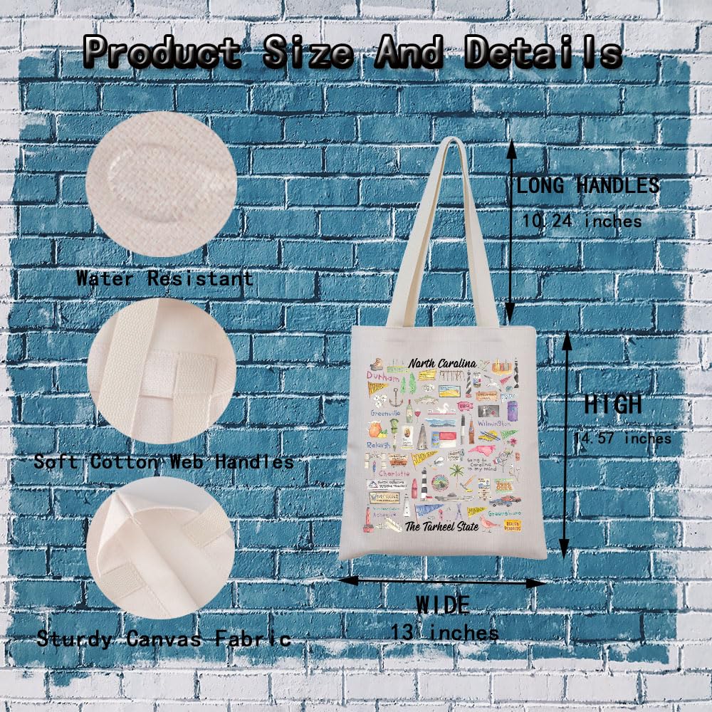 MINIGIU North Carolina Tote Bag - Durable Reusable Shopping Bag for Travel, Beach, Groceries & Gifts | Great for College Students, Commuters & Eco-Friendly Lifestyle