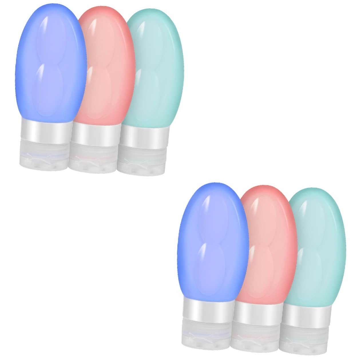 Minkissy 6-Piece Silicone Travel Bottle Set - Leak-Proof Squeeze Bottles for Toiletries, Cosmetics & Liquids | Perfect for Air Travel, Gym, Camping & Daily Use