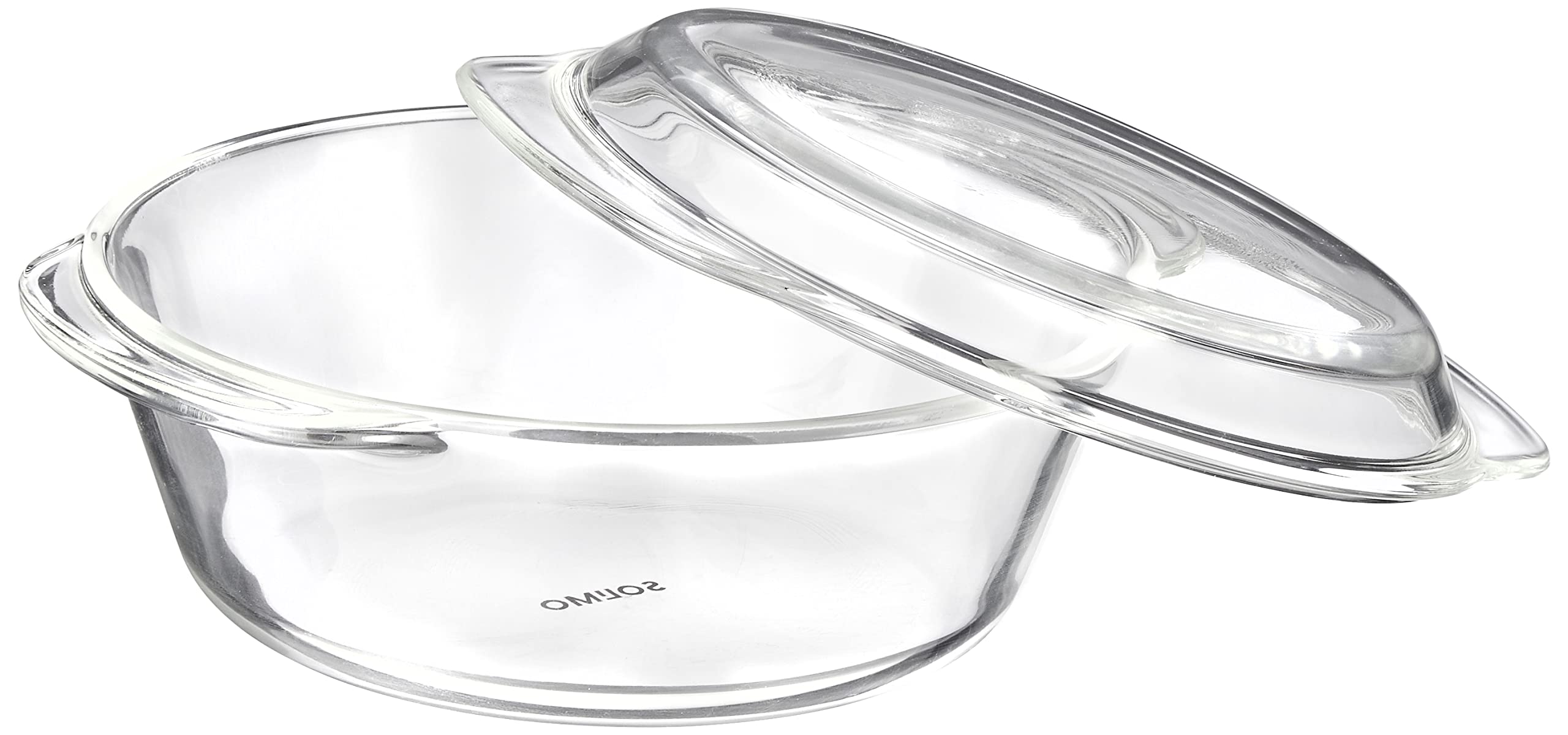 Solimo Borosilicate Glass Casserole & Serving Bowl Set with Lid - 2-Piece (1000ml & 1500ml) Oven & Microwave Safe - Perfect for Baking, Roasting, Meal Prep & Entertaining