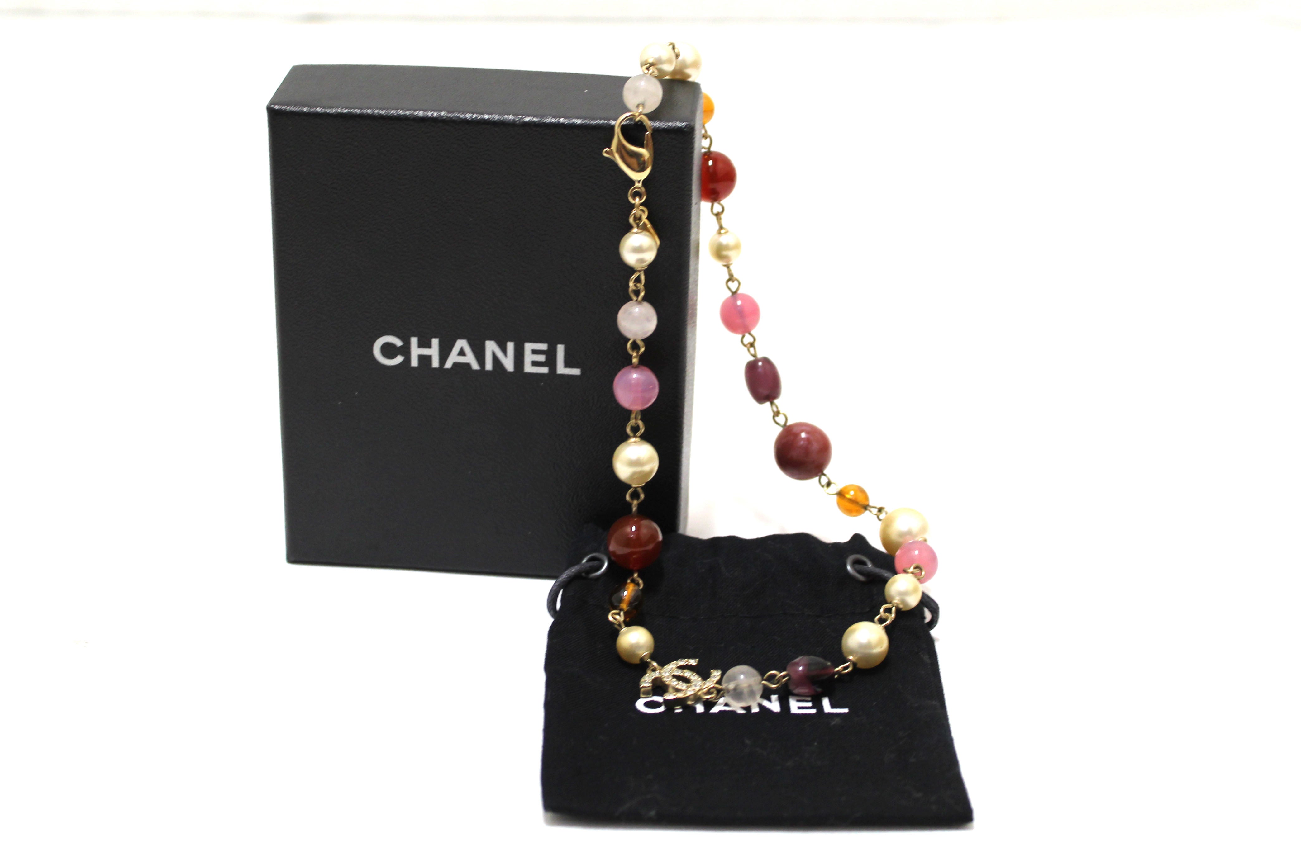 Authentic Chanel Vintage Gold Plated Beaded Necklace - Luxury Fashion Jewelry for Women, Perfect for Parties, Weddings & Special Occasions