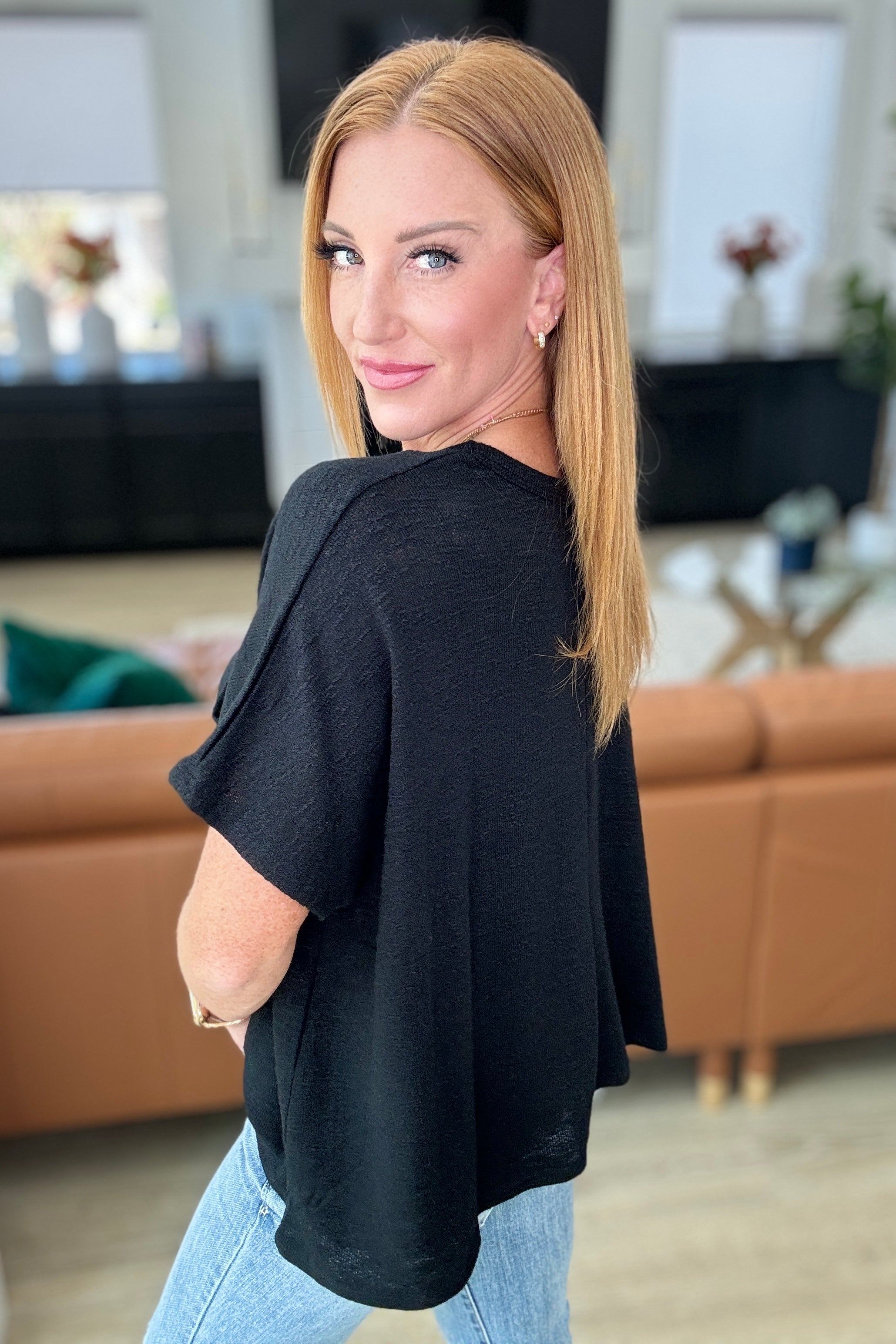 Drop Shoulder Oversized Black T-Shirt for Women | Let Light Be Light | Casual Comfort & Streetwear Style