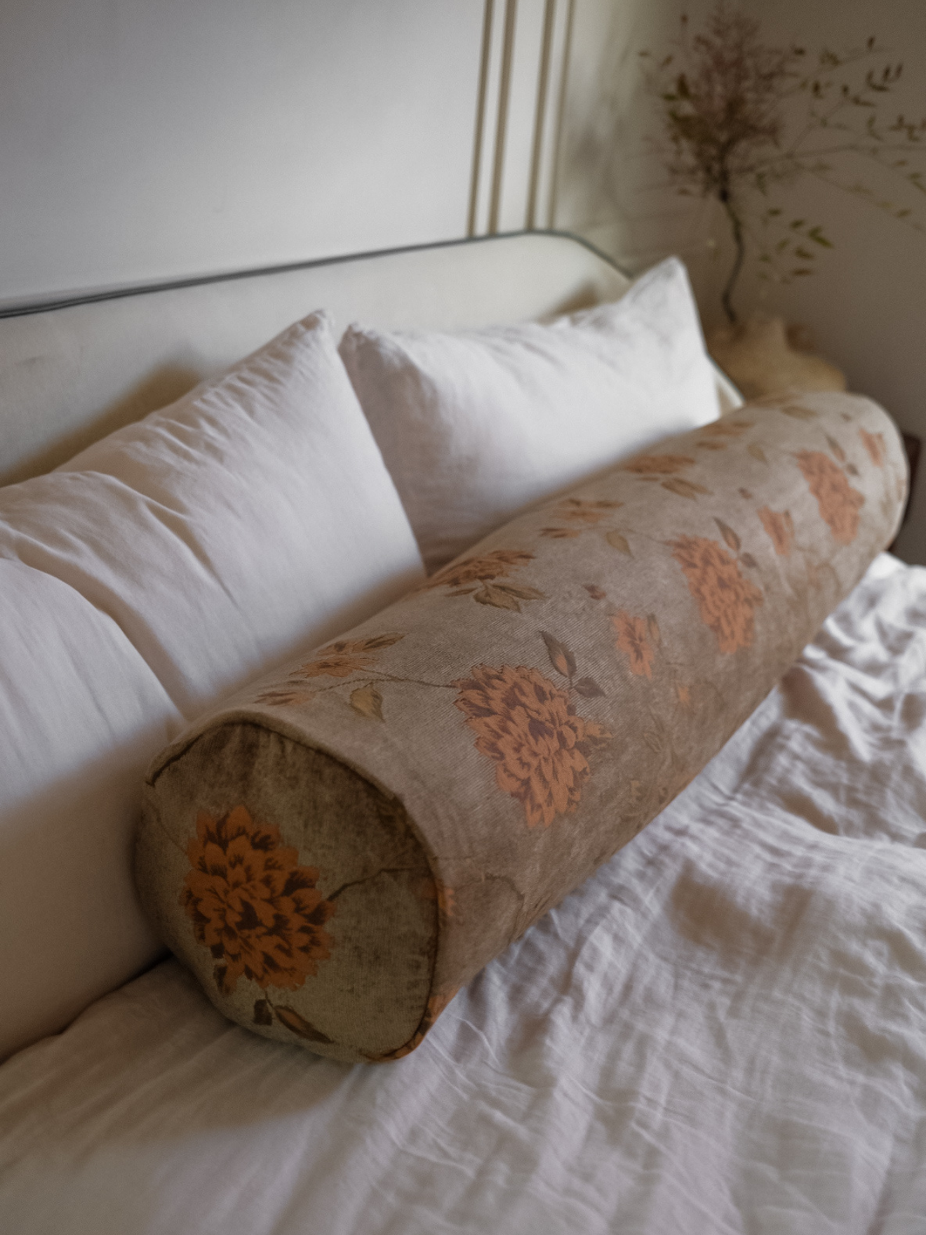 Charlotte Tapestry Bolster Pillow - Bohemian Decorative Throw Pillow Cover for Sofa, Bed, Couch - Perfect for Home Decor, Living Room, Bedroom & Nursery